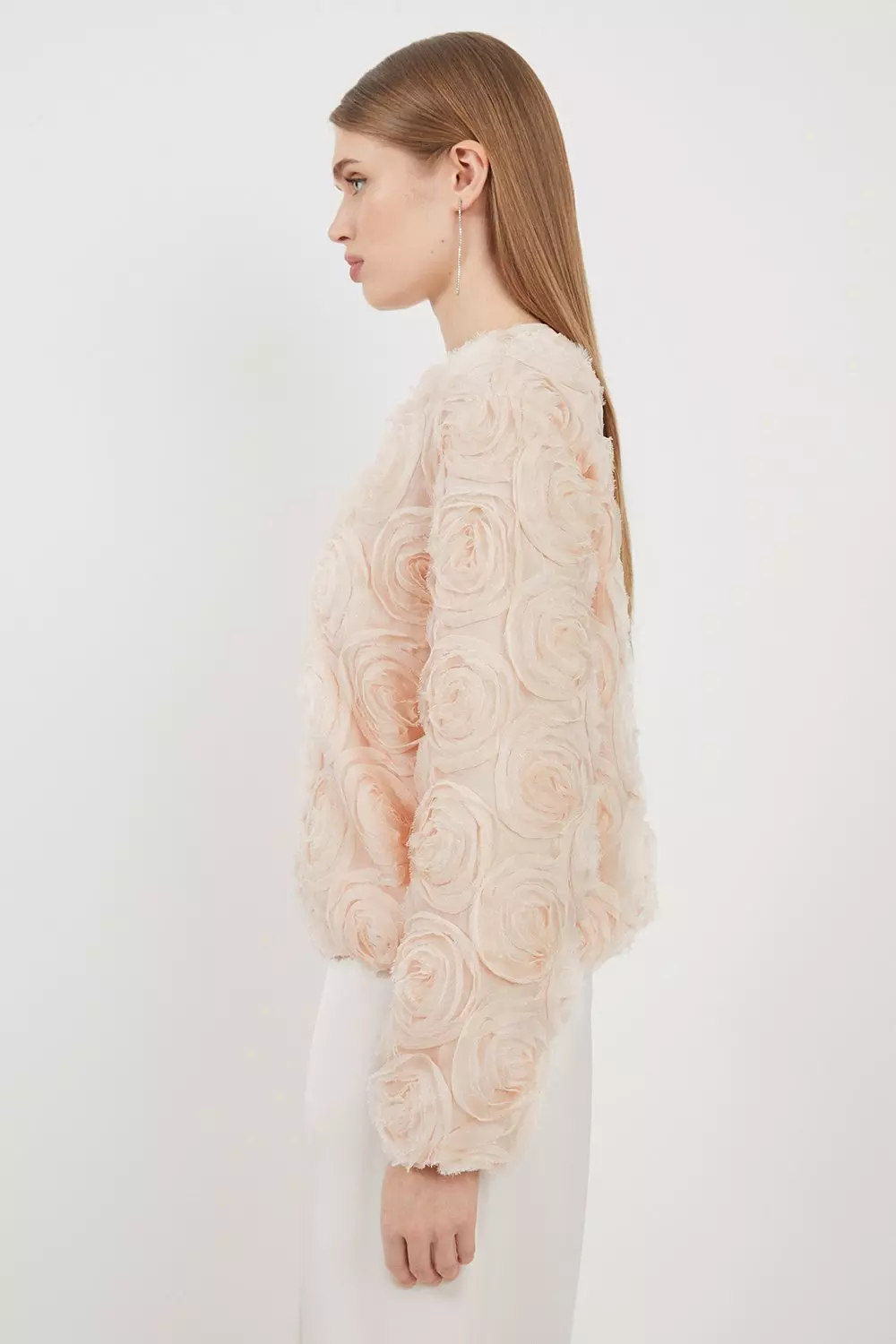 【KAREN MILLEN】モノテクスチャーウーブンボンバージャケット Sequin Woven Bomber Jacket | Karen Millen