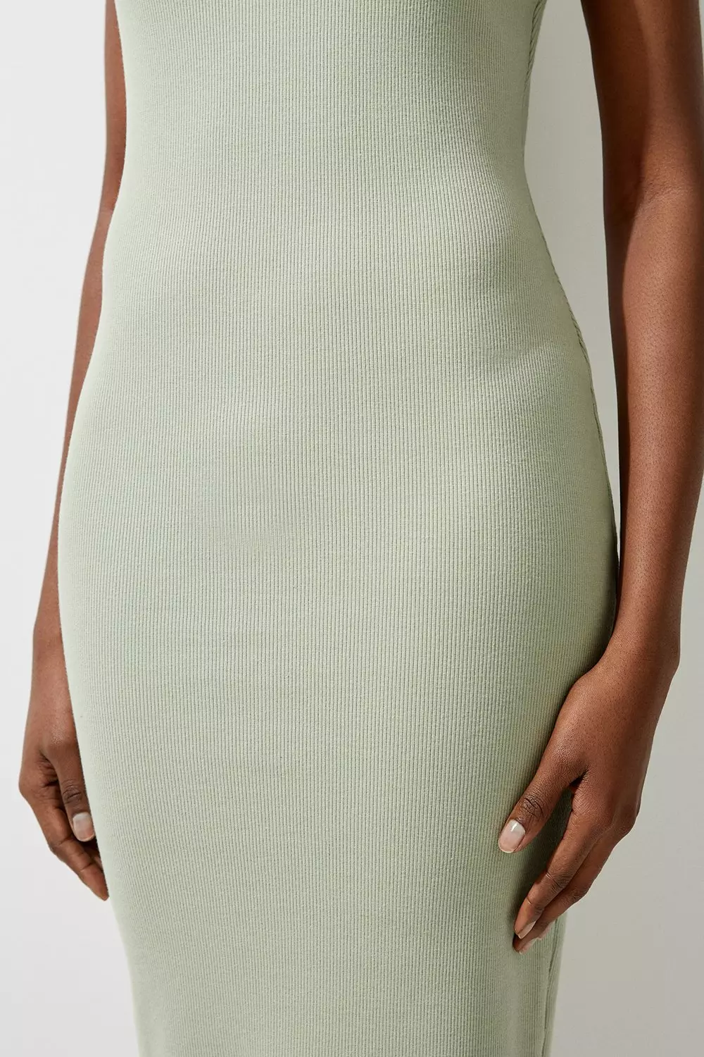 Compact Jersey Rib Racer Midi Dress | Karen Millen