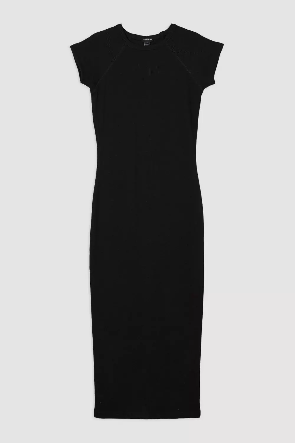 Compact Jersey Rib Cap Sleeve Maxi Dress | Karen Millen