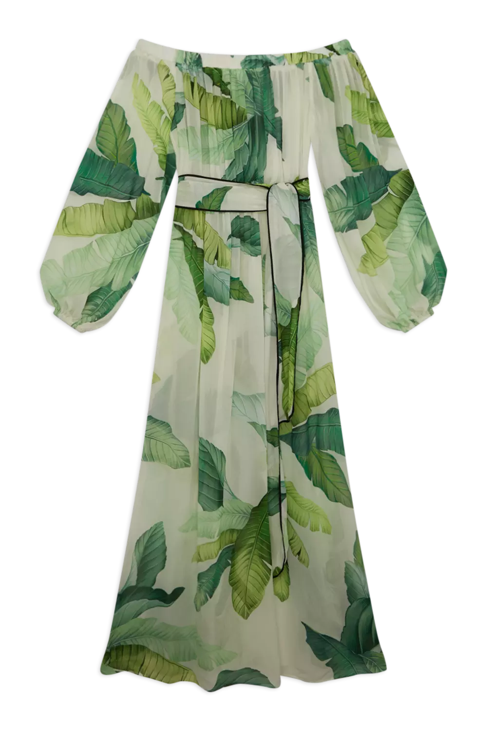 Palm leaf print maxi dress best sale