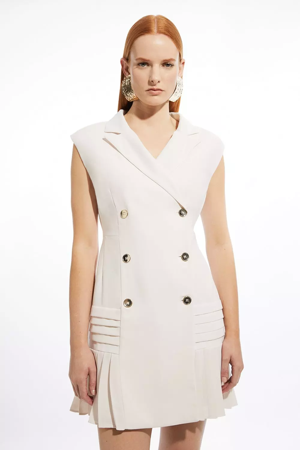 KAREN MILLEN ミディ丈ドレス タイト Vネック 半袖 ウール KAREN MILLEN ミディ丈ドレス タイト Vネック 半袖 ウール