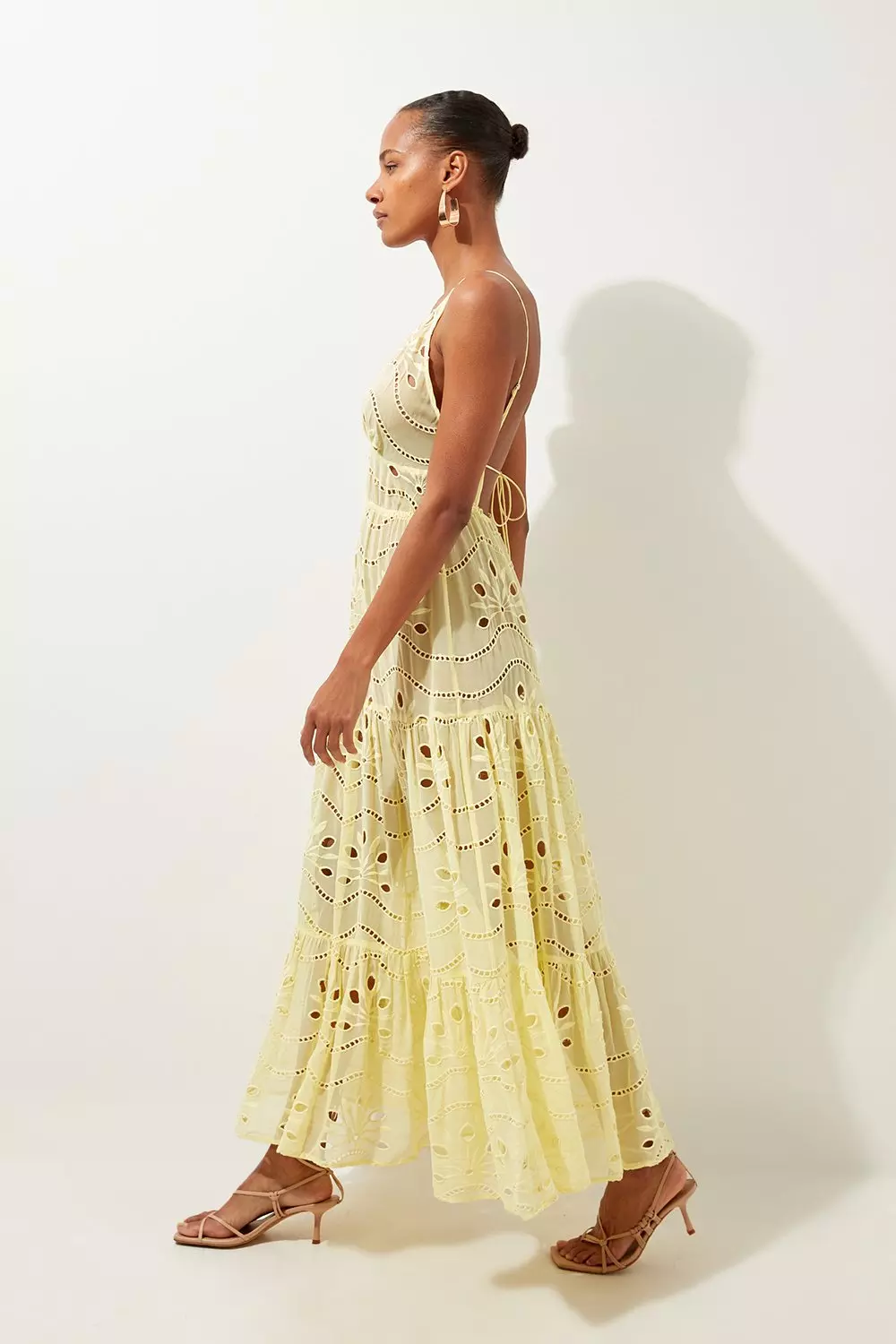 ◆KAREN MILLEN◆ 花柄ビスコースリネンマキシスカート / orange Strappy Woven Maxi Sundress | Karen Millen