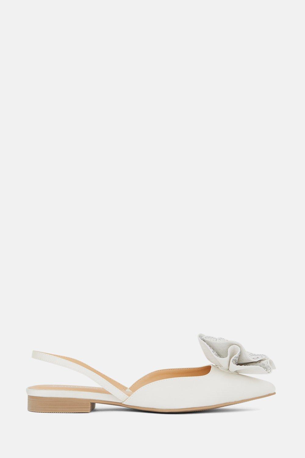 Diamante Floral Flat Slingback | Karen Millen