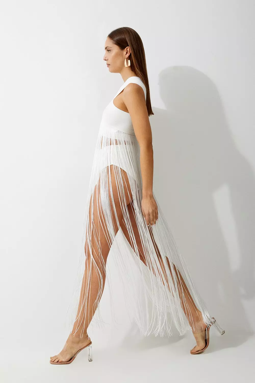 Karen Millen ペティートビーチフリンジ ホルターネックドレス bkk11244_ivory_xl?$