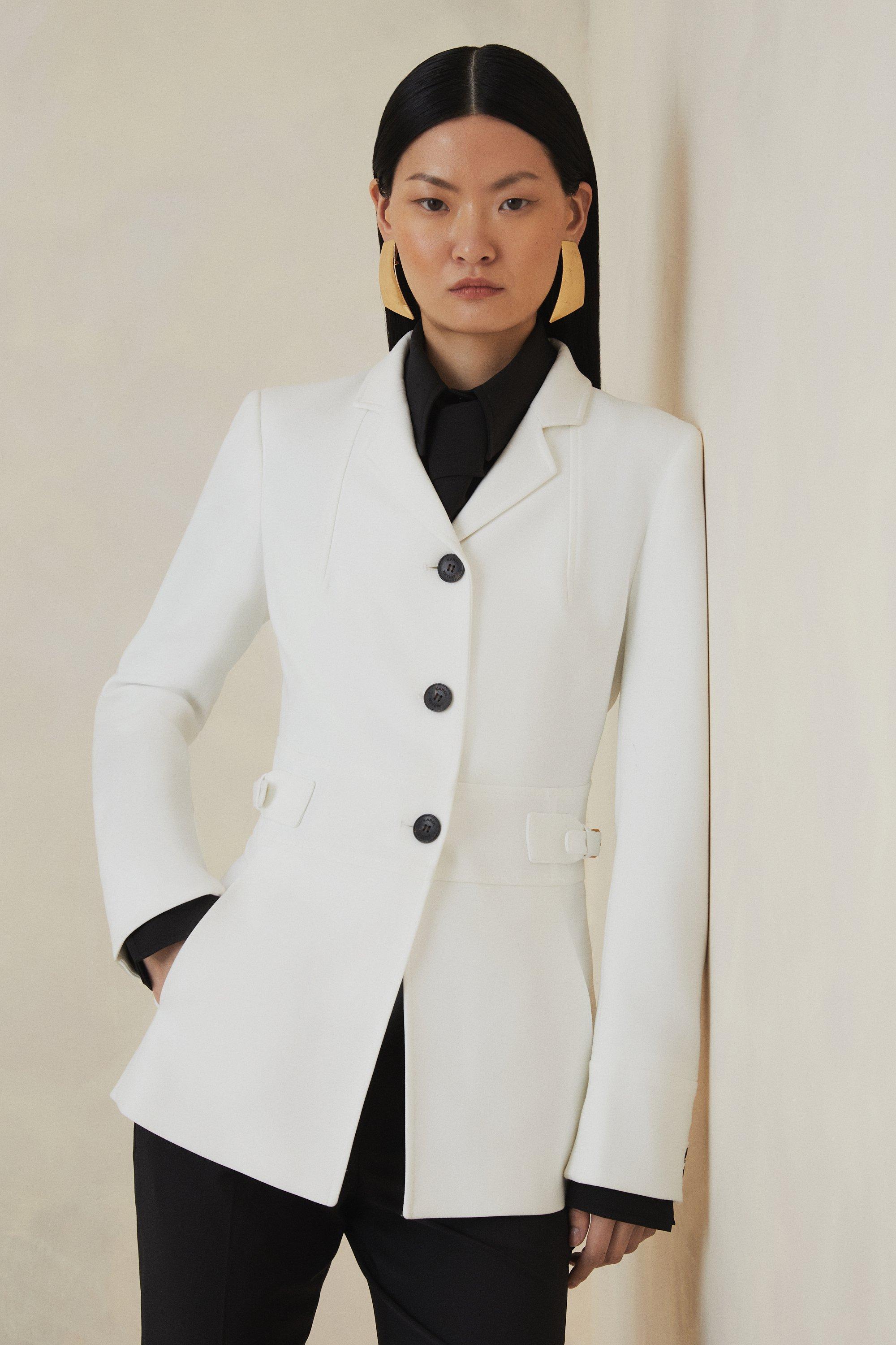 Ivory The Founder Compact Stretch Tailored Tab Jacket  