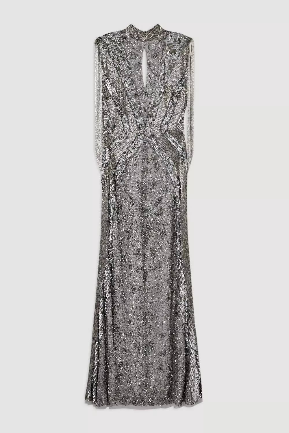 Embellished Beaded Cap Sleeve Woven Maxi Dress Karen Millen