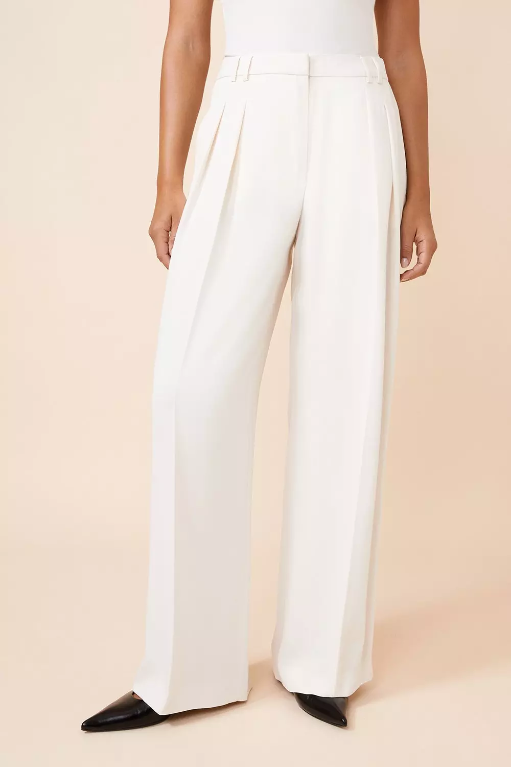 Ivory Soft Tailored Straight Leg Tailored Pants alternative image