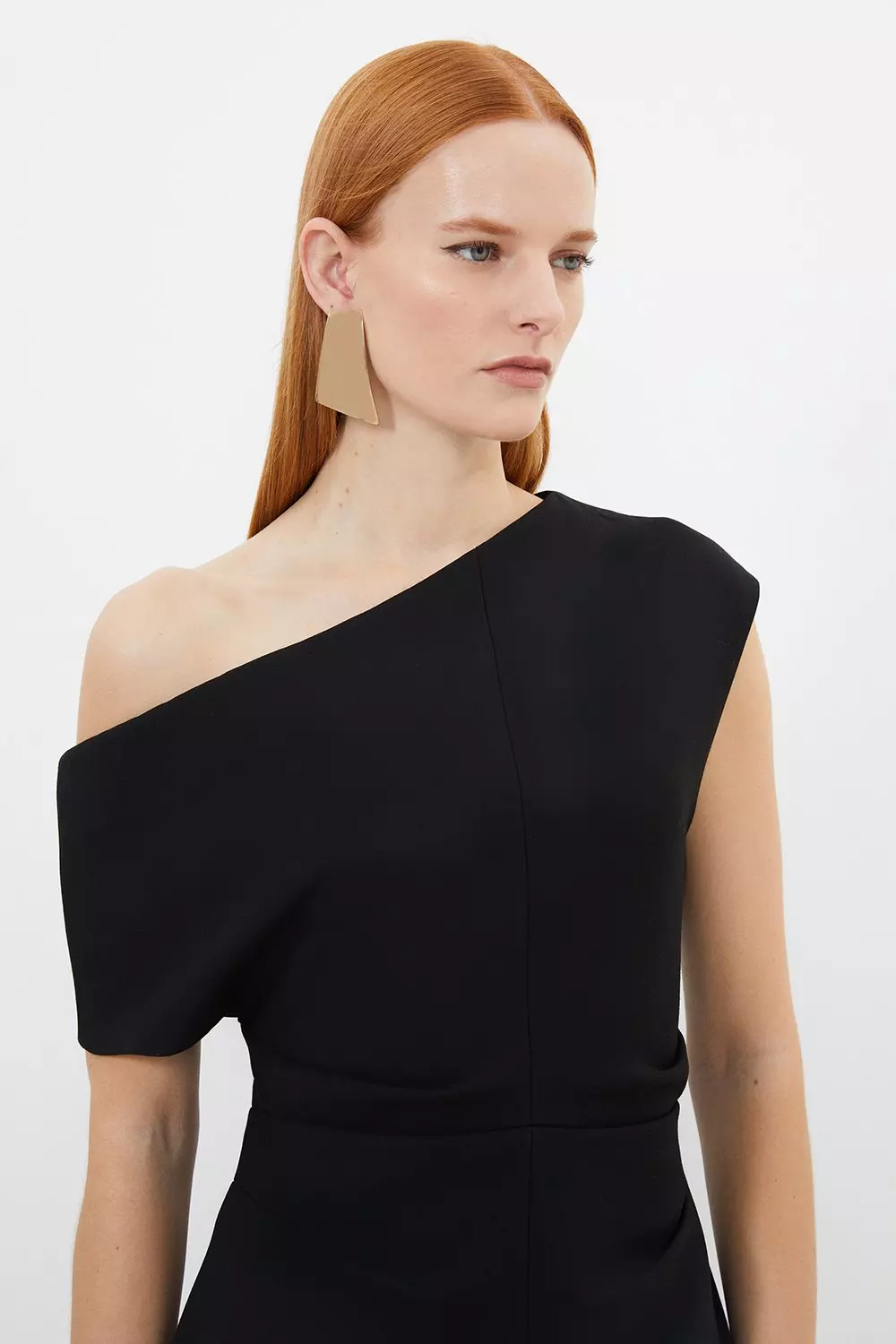 Petite Compact Stretch Drop Shoulder Tailored Midi Dress Karen Millen