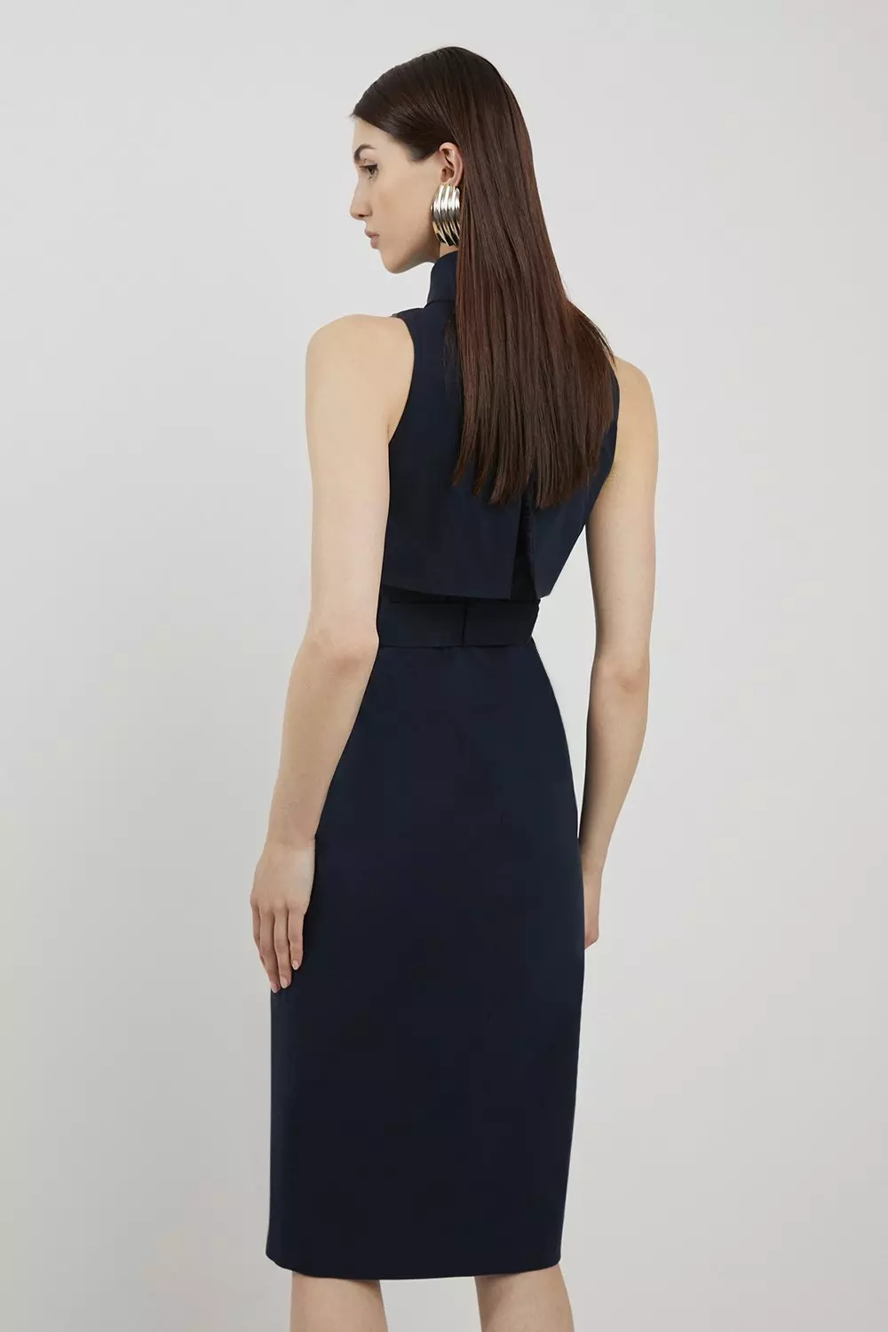 Petite Double Breasted Storm Flap Detail Midi Shirt Dress