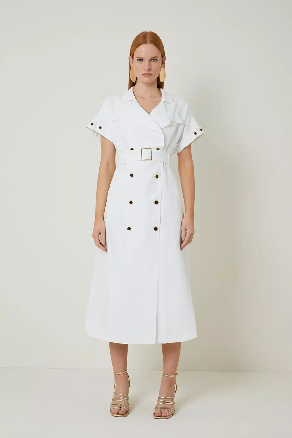 Petite linen shirt dress sale