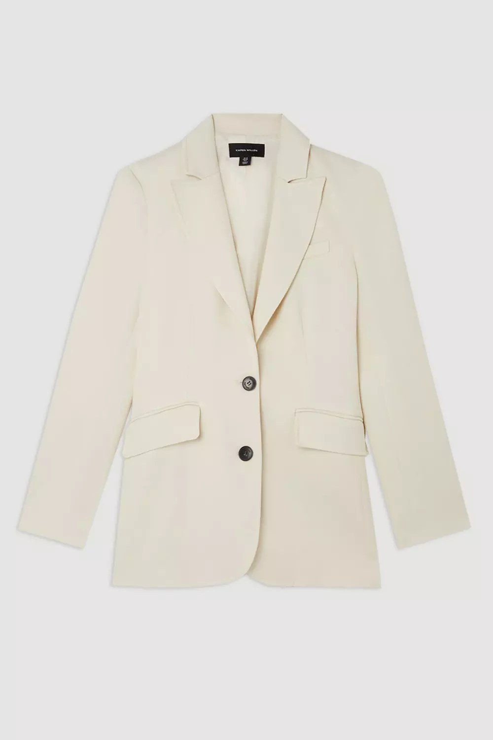 Cream Relaxed Tailored Single Breasted Blazer alternative image