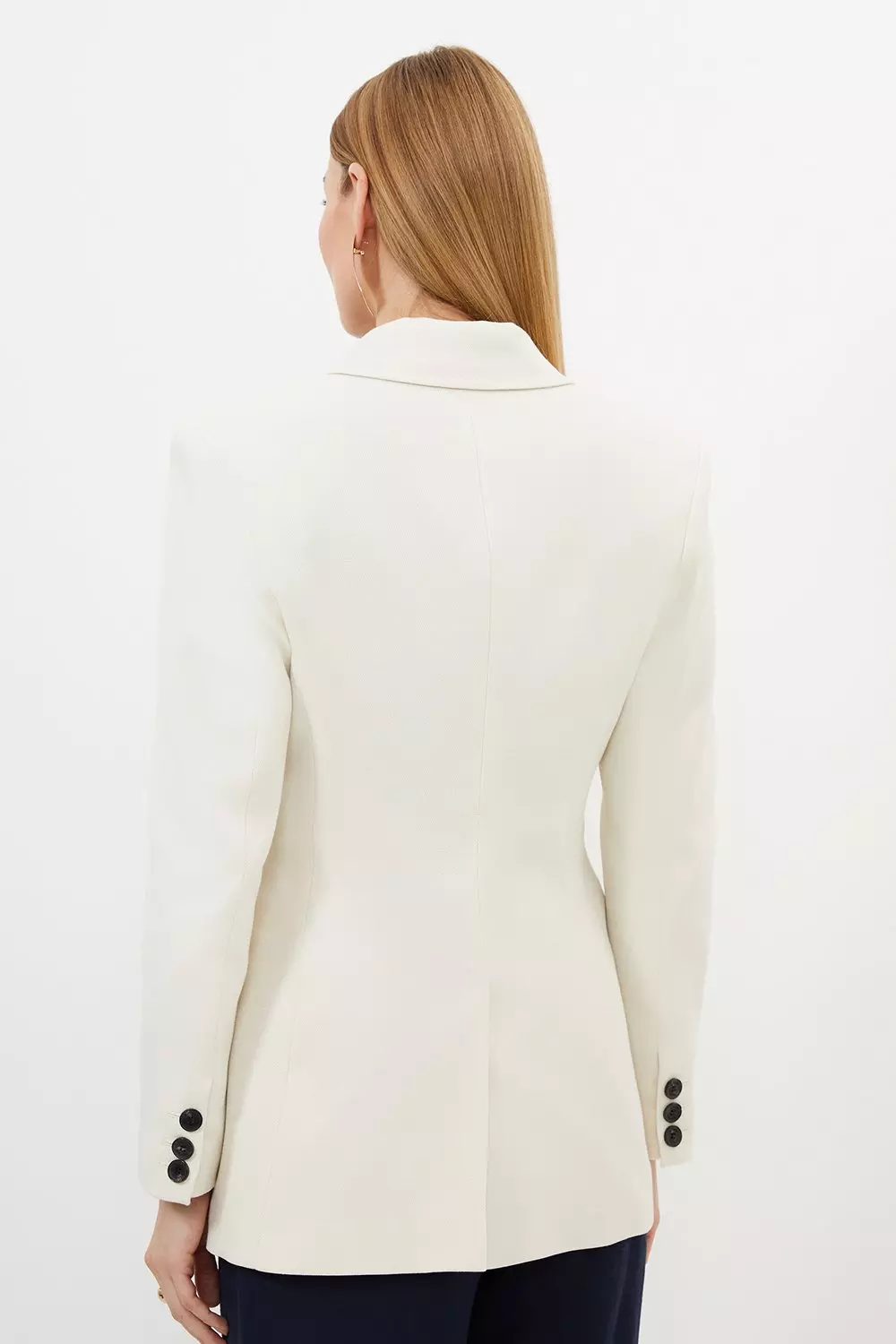 Cream Relaxed Tailored Single Breasted Blazer alternative image