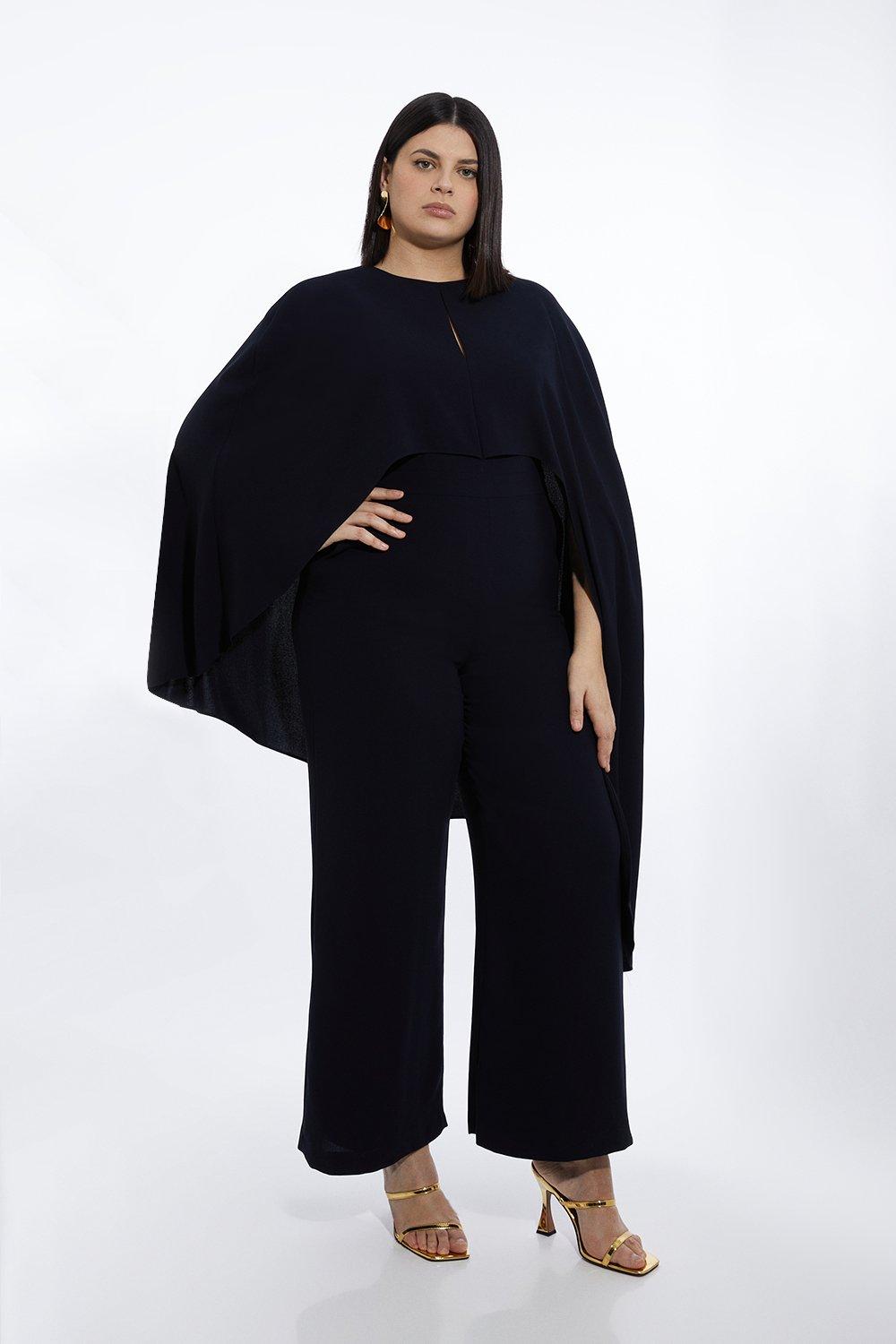 Cape Cut Out Stretch Jersey Jumpsuit