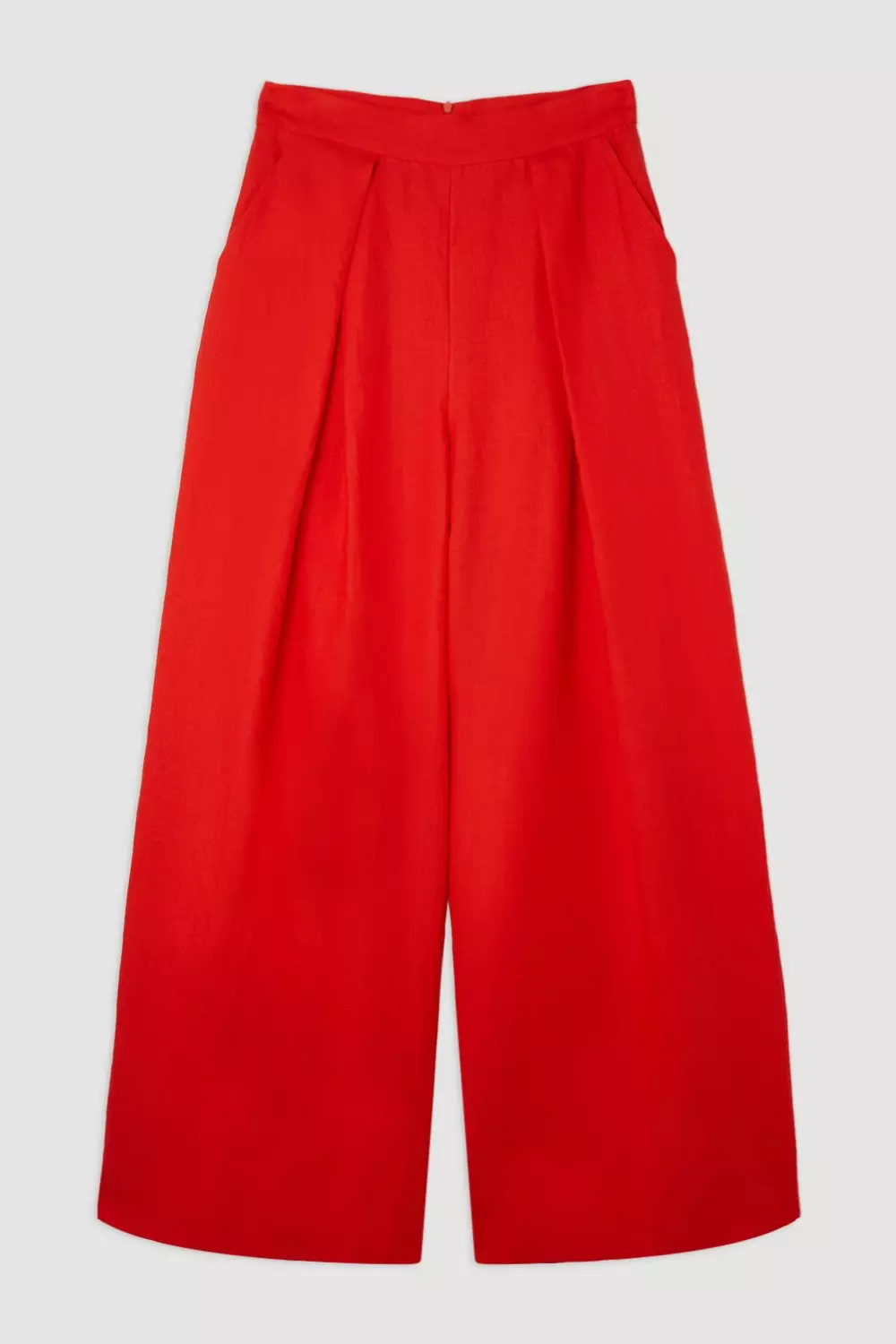 Linen Tailored Pleated Wide Leg Pants | Karen Millen