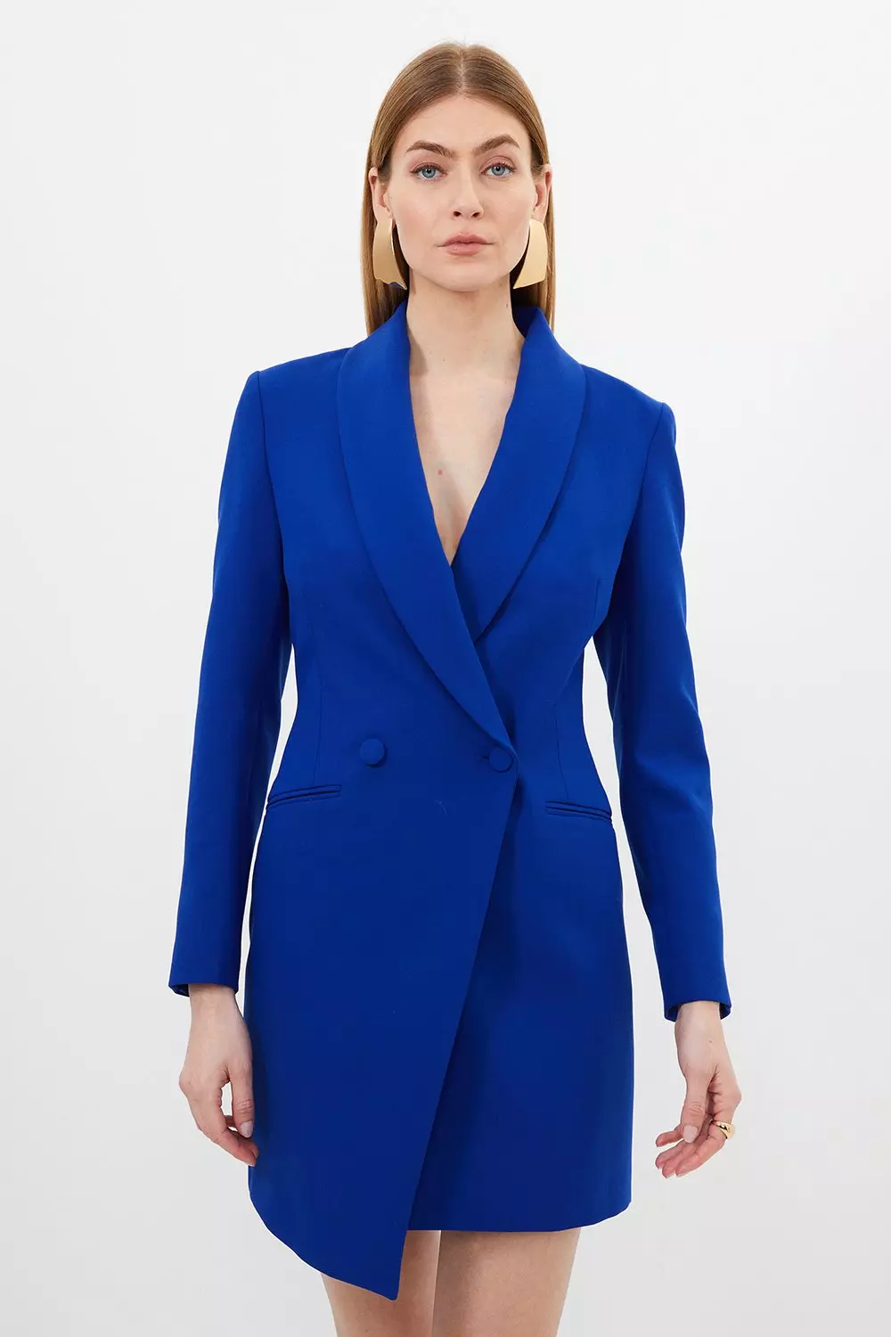 【Karen Millen】テーラードラップブレザードレス KAREN MILLEN* テーラード リネン ラップブレザーミディドレス