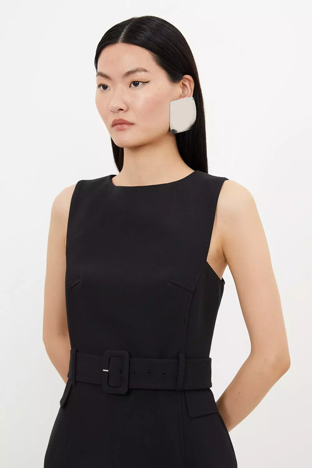 【KAREN MILLEN】コンパクト ストレッチベルト ペンシル ドレス Compact Stretch Forever Belted Pencil Midi Dress | Karen Millen