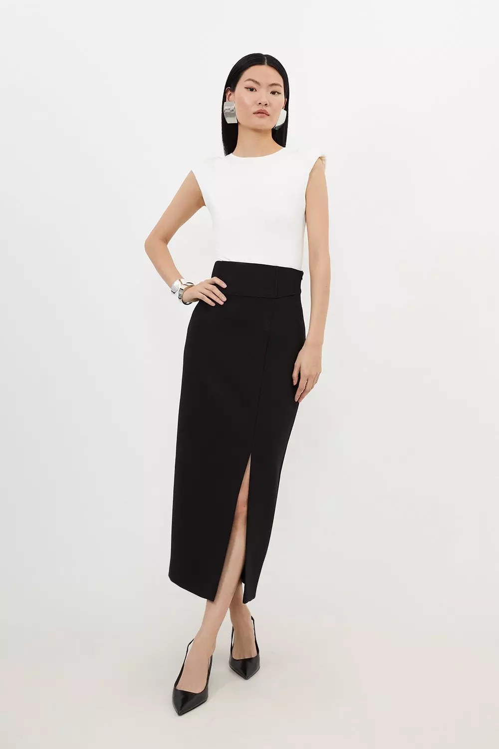 Karen millen black high waisted skirt hotsell