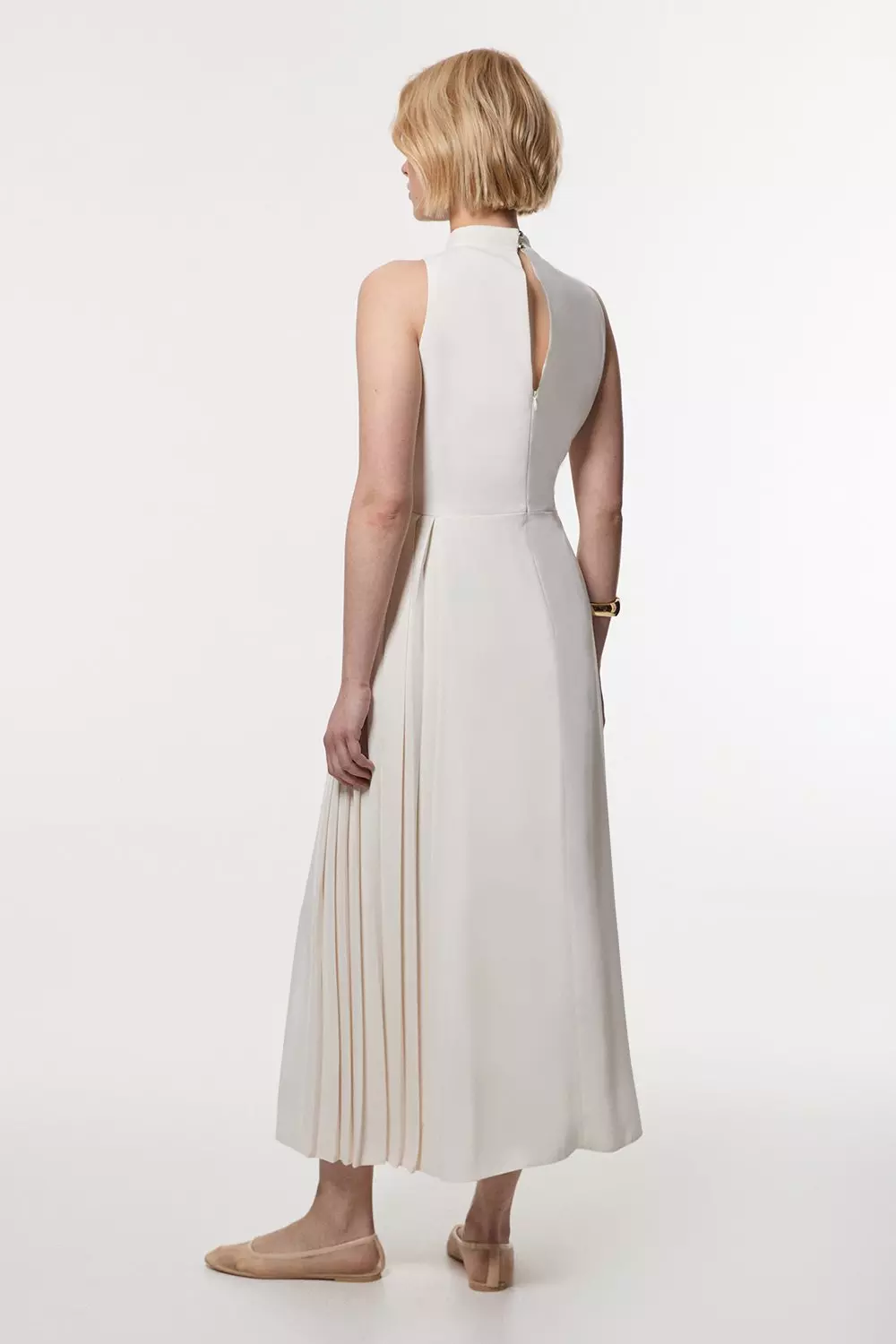 Tall Soft Tailored Pleated Panel Midaxi Dress | Karen Millen
