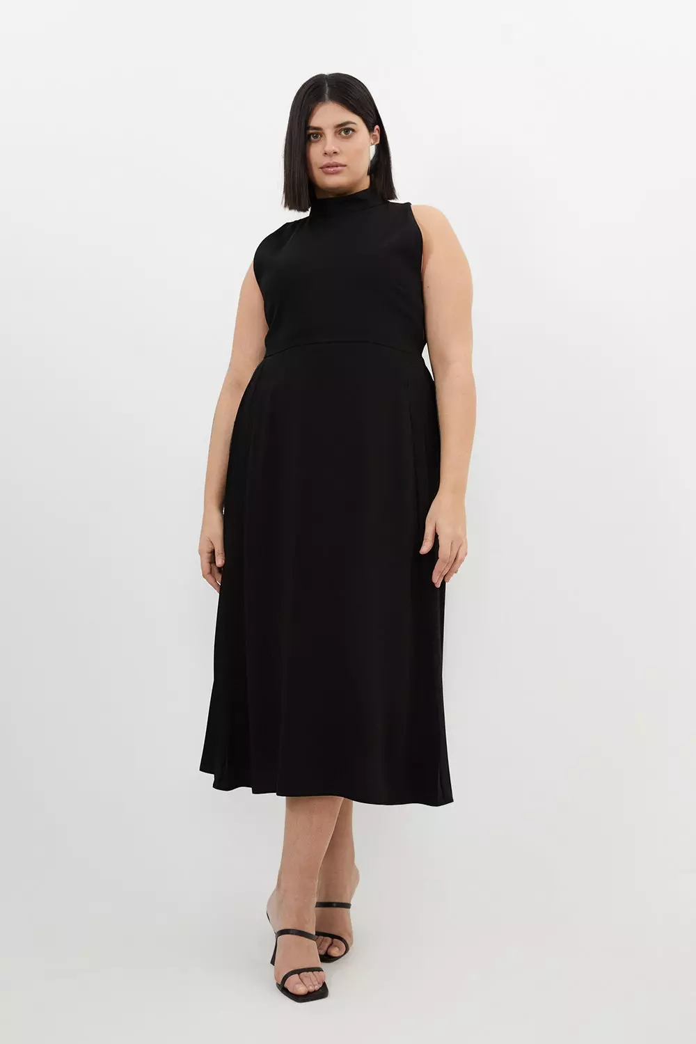 Plus Size Soft Tailored Pleated Panel Midaxi Dress Karen Millen