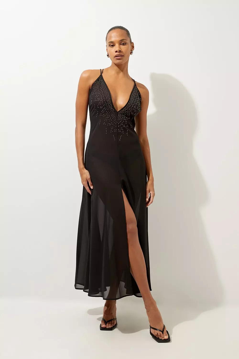 Black maxi dress beach hotsell