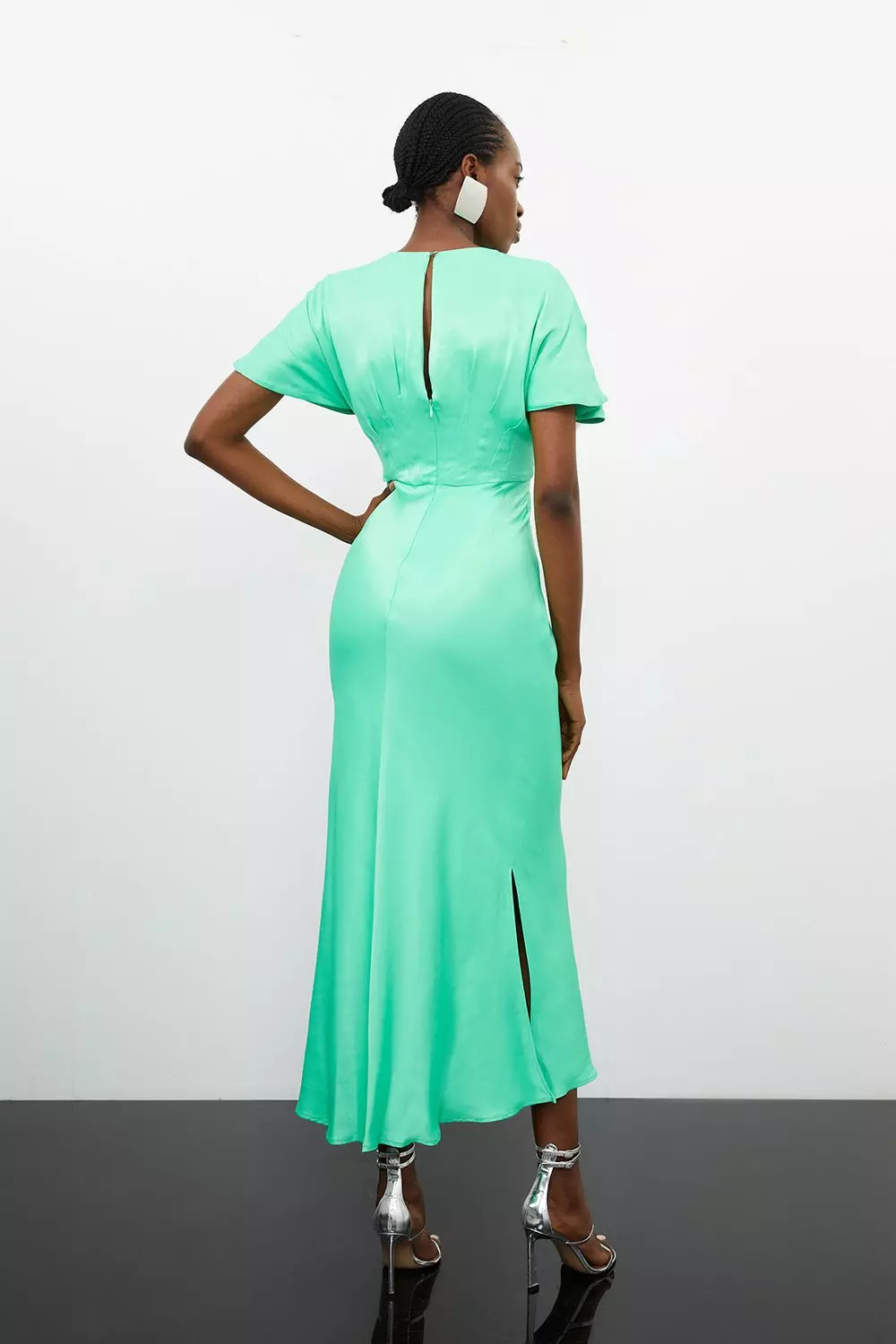 Satin Back Crepe Mono Floral Woven Maxi Dress | Karen Millen