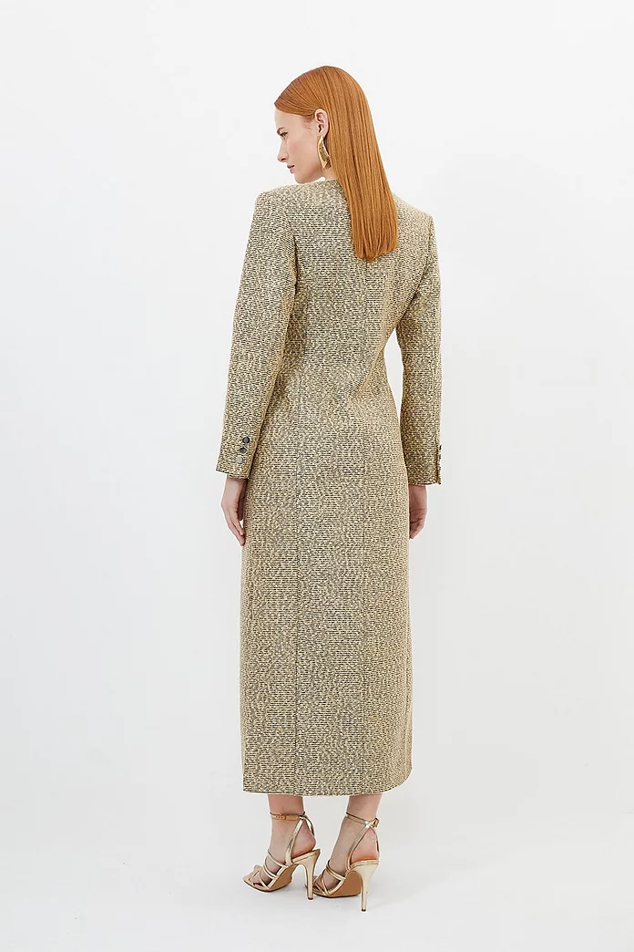 Tailored Boucle Pocket Detail Long Sleeve Midi Dress | Karen Tailored Boucle Pocket Detail Long Sleeve Midi Dress | Karen