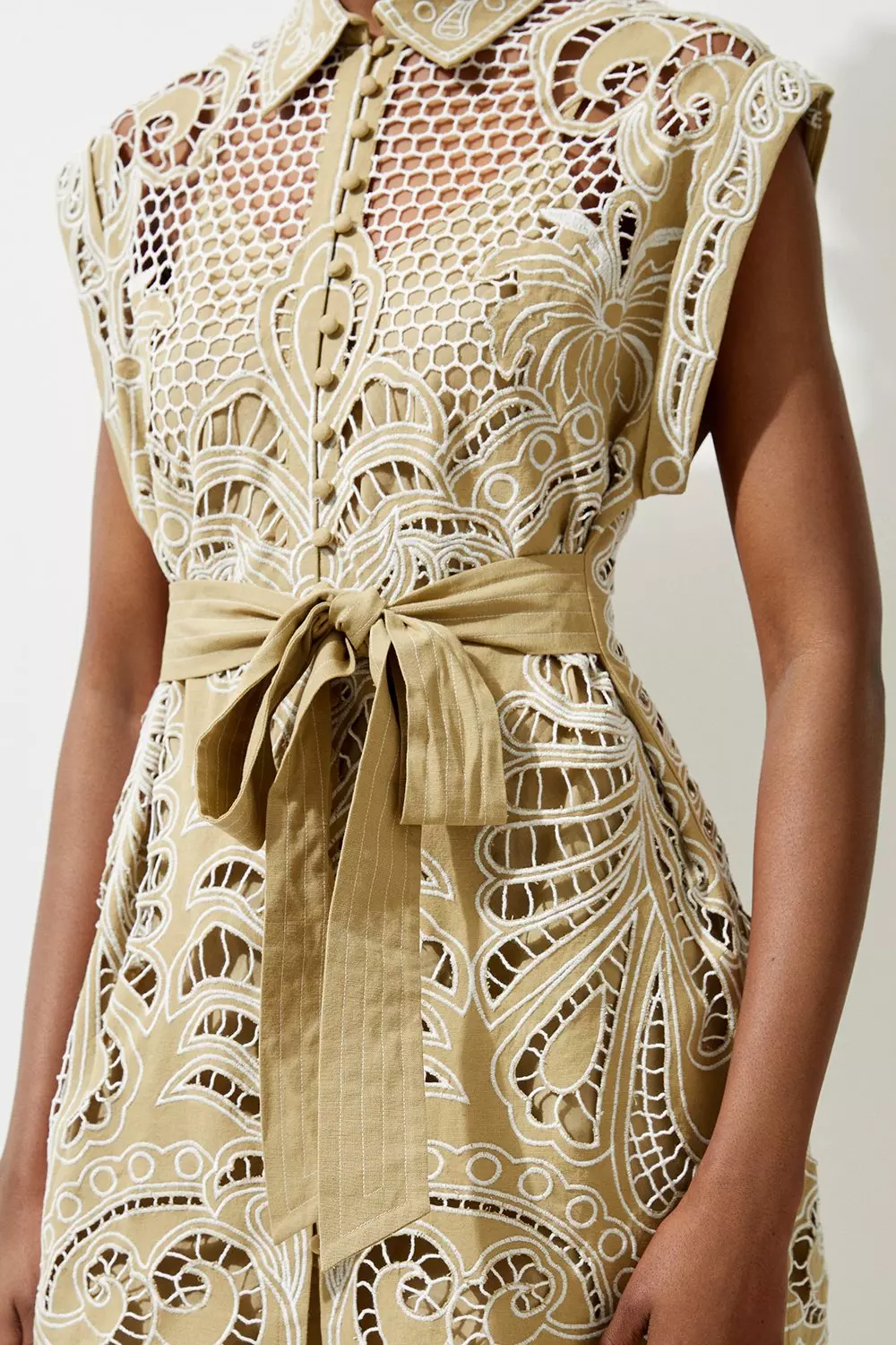 ワンピース Karen check mini dress M Check With Pu Trim Pleated Tailored Mini Dress | Karen Millen