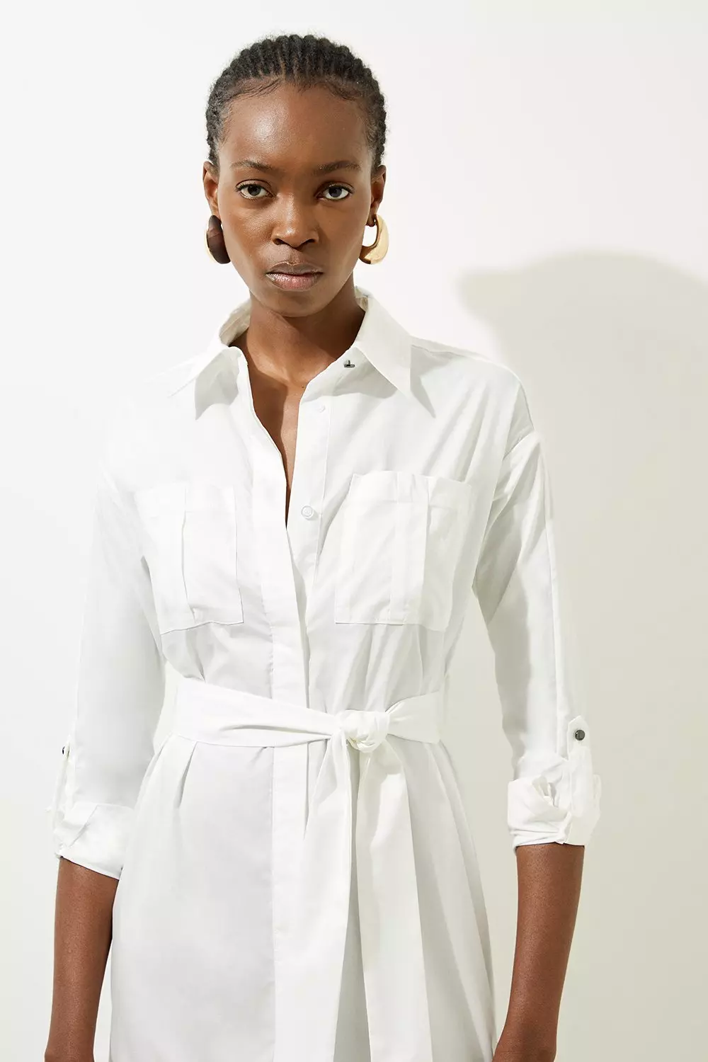 Karen millen white shirt dress best sale