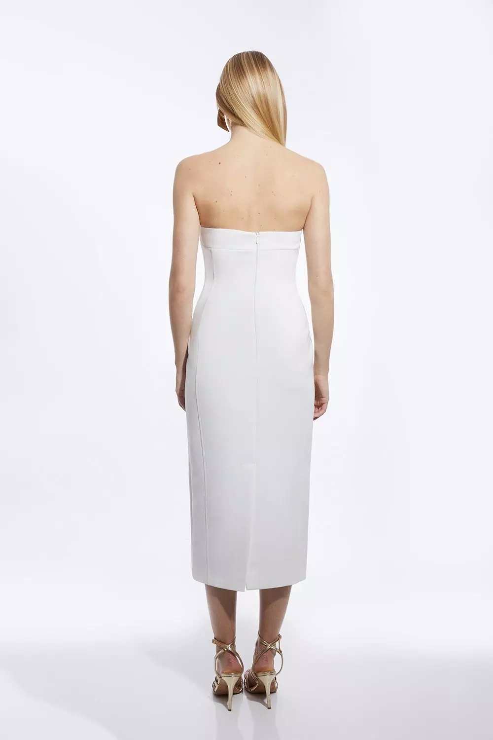 Petite Clean Tailored Strappy Midi Pencil Dress Karen Millen