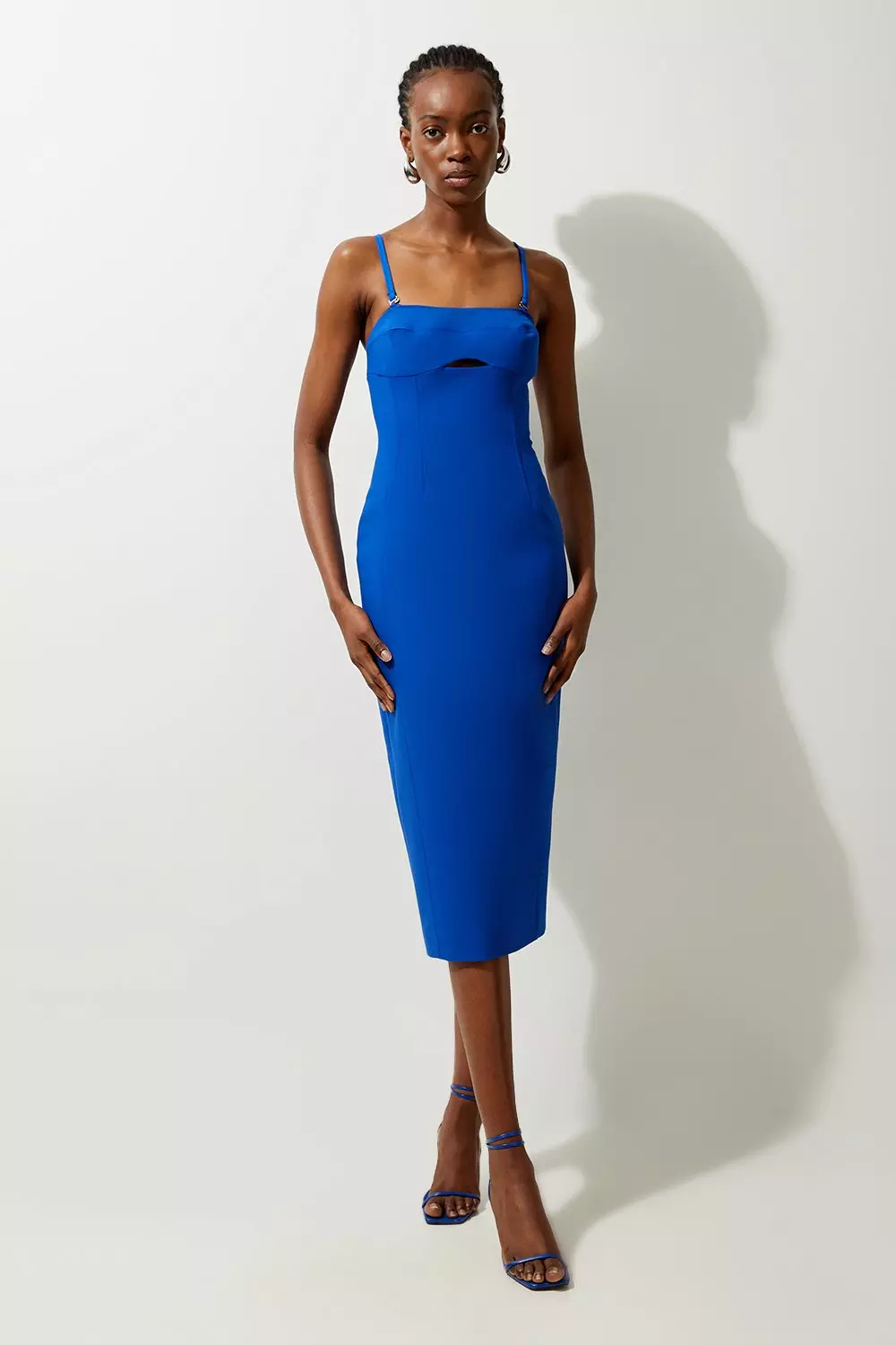 Clean Tailored Strappy Midi Pencil Dress Karen Millen