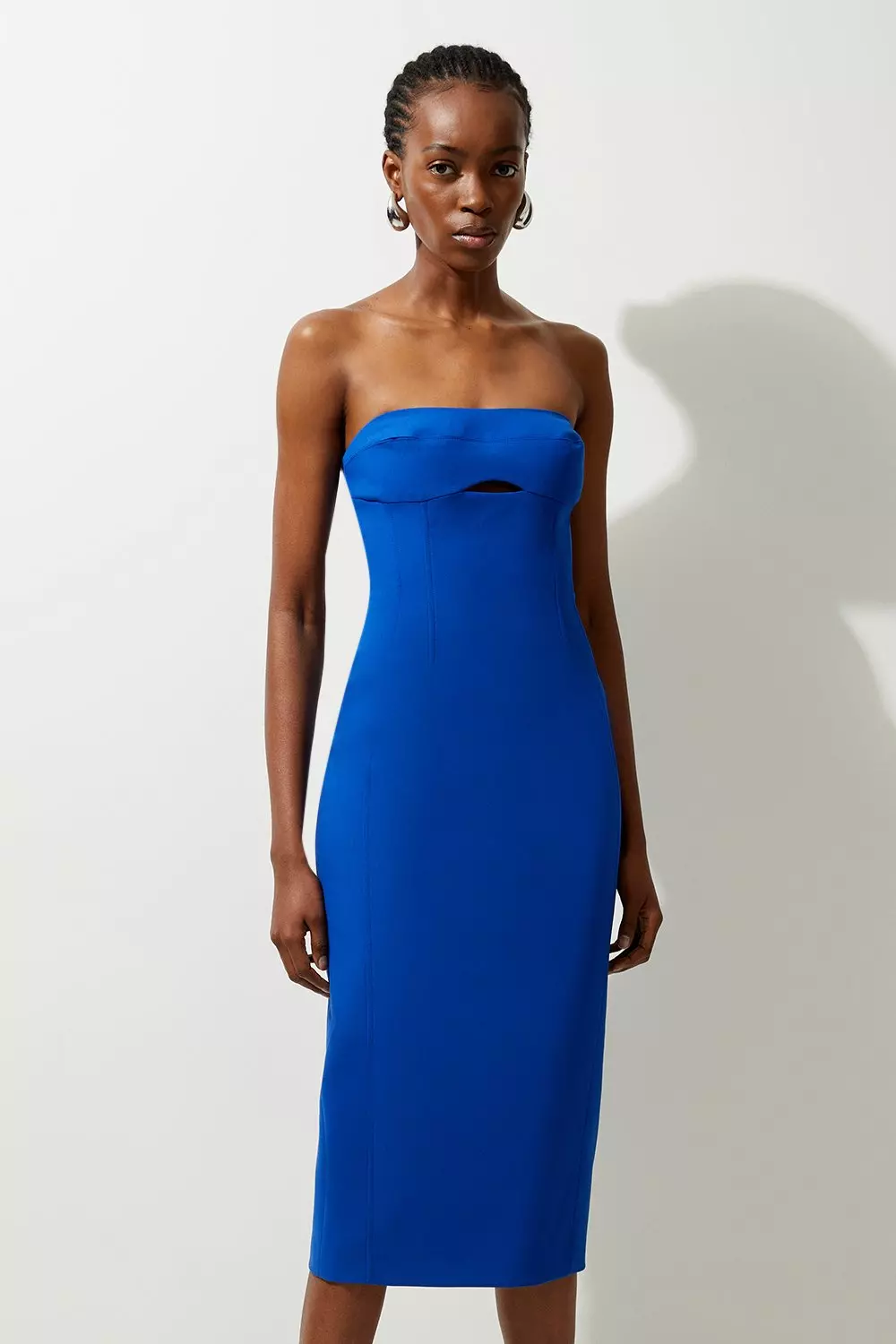 Clean Tailored Strappy Midi Pencil Dress | Karen Millen
