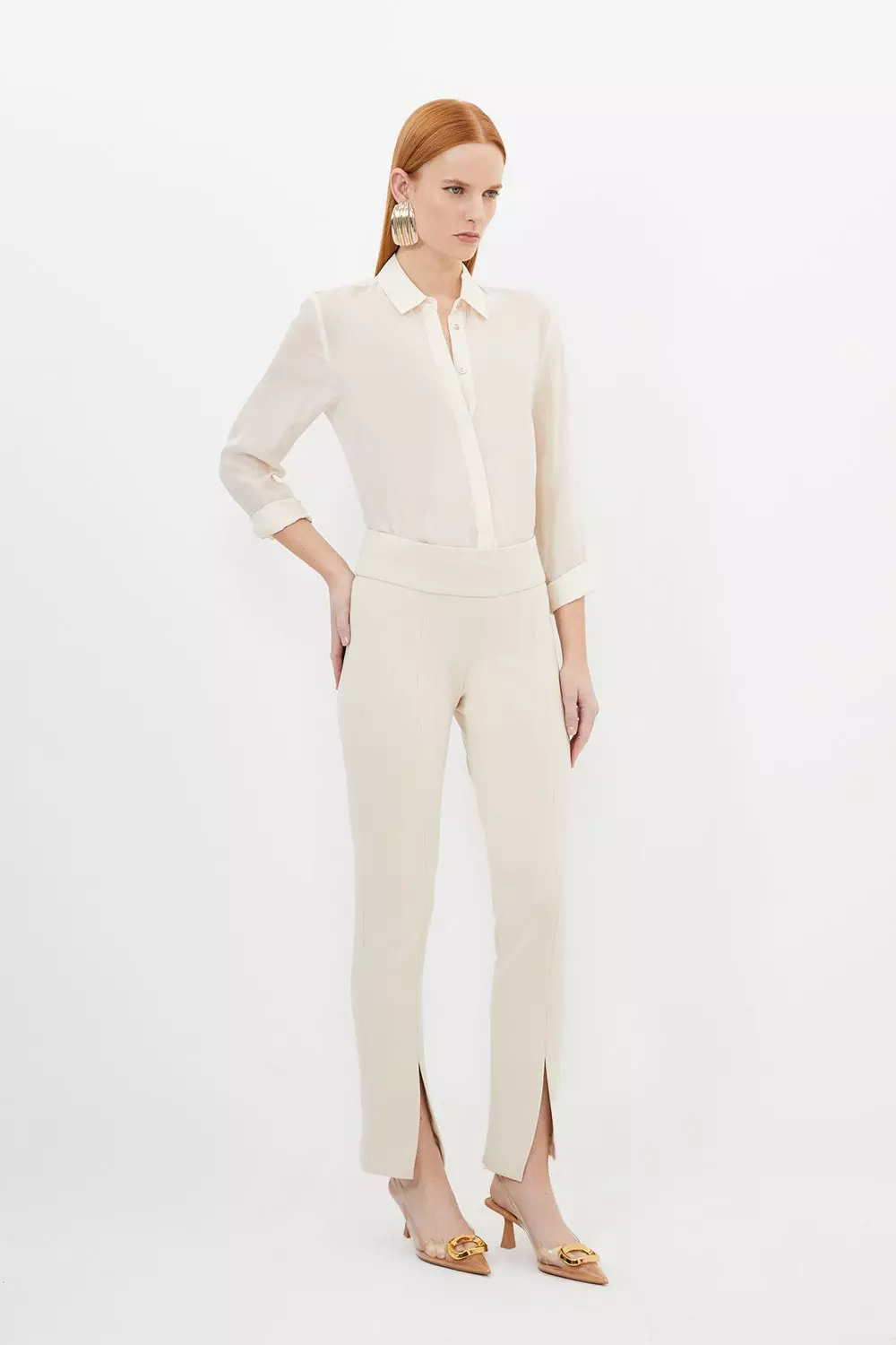 Tailored Split Hem Leggings alternative image