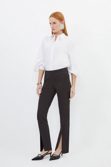 Tailored Split Hem Leggings chocolate