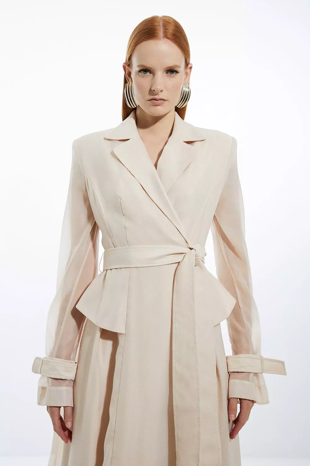 Woven Organdie Trench Dress Karen Millen