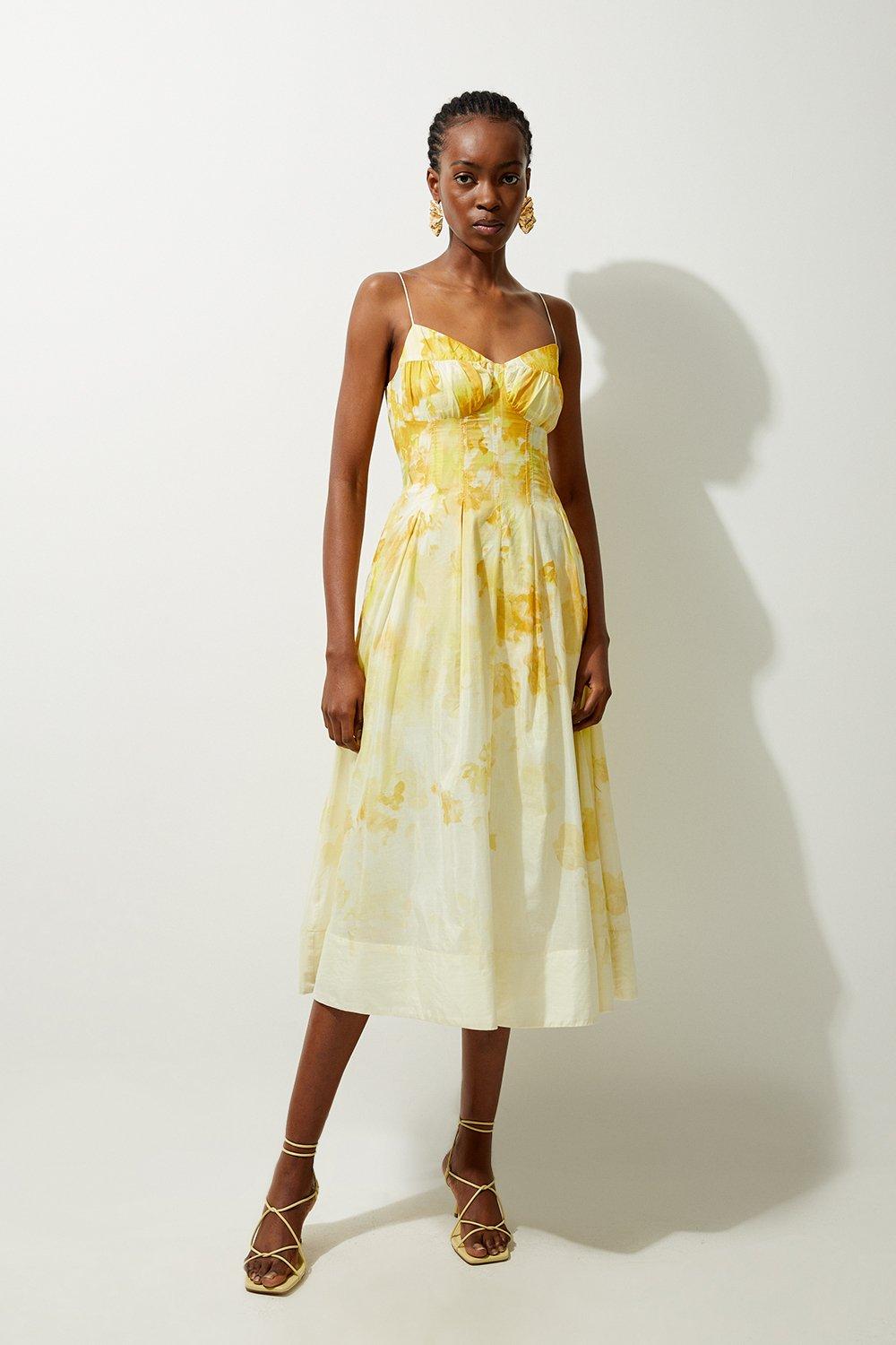 Karen millen mustard dress hotsell