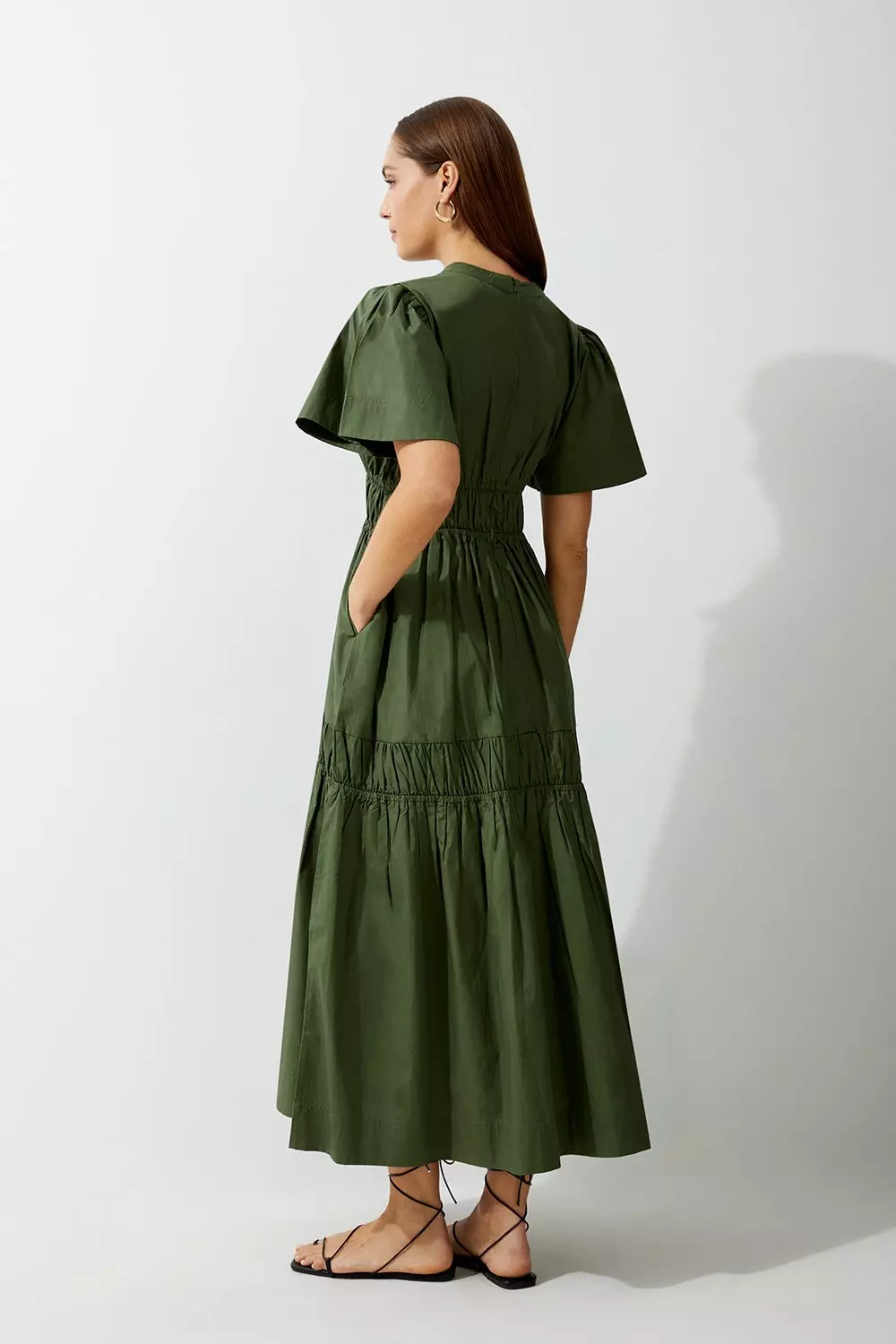 Ameri PUFF TULLE TOP LAYERED DRESS カーキ Ameri（アメリ）の「PUFF TULLE TOP LAYERED DRESS（ドレス