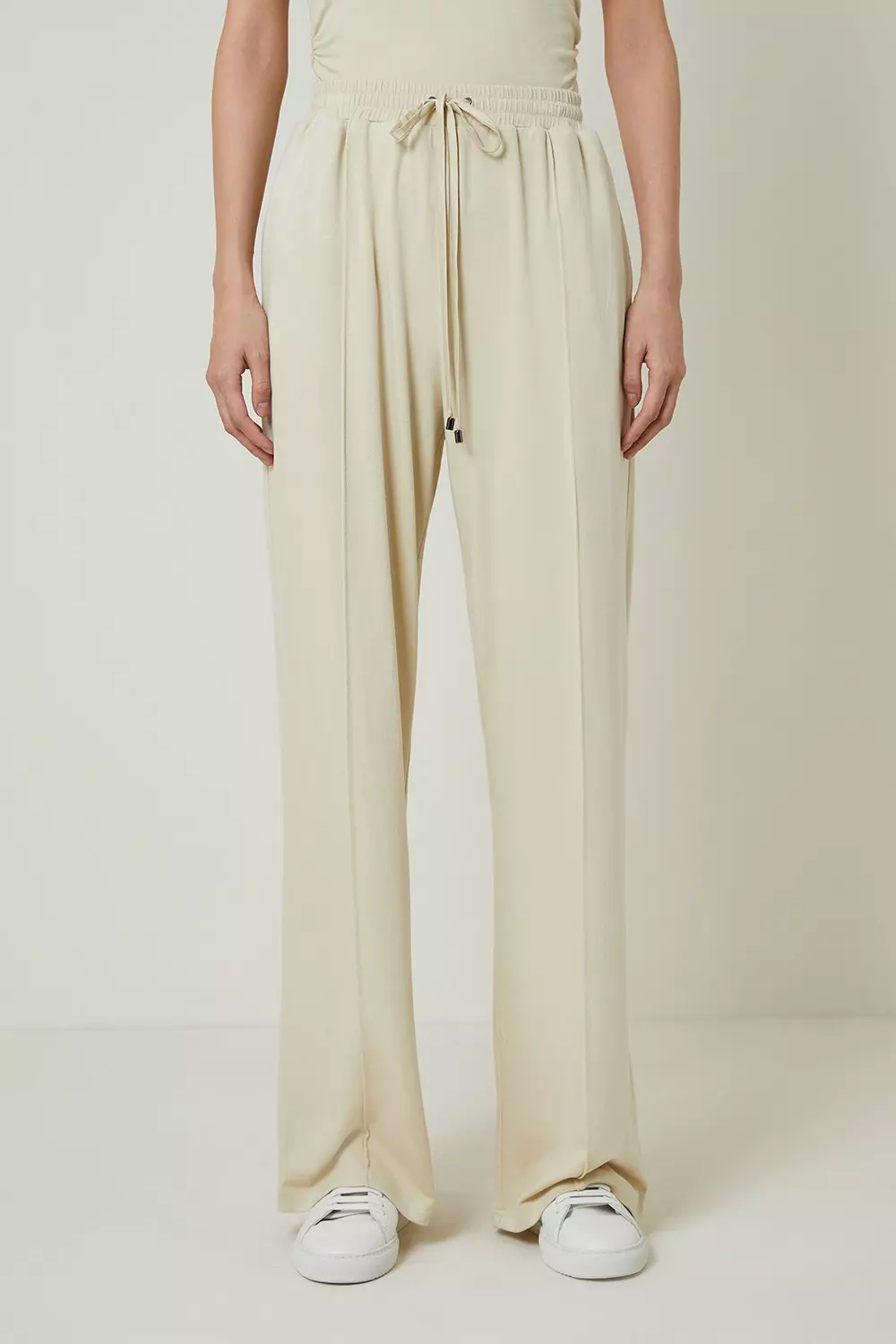 Sand Jersey Wide Leg Jersey Trousers alternative image