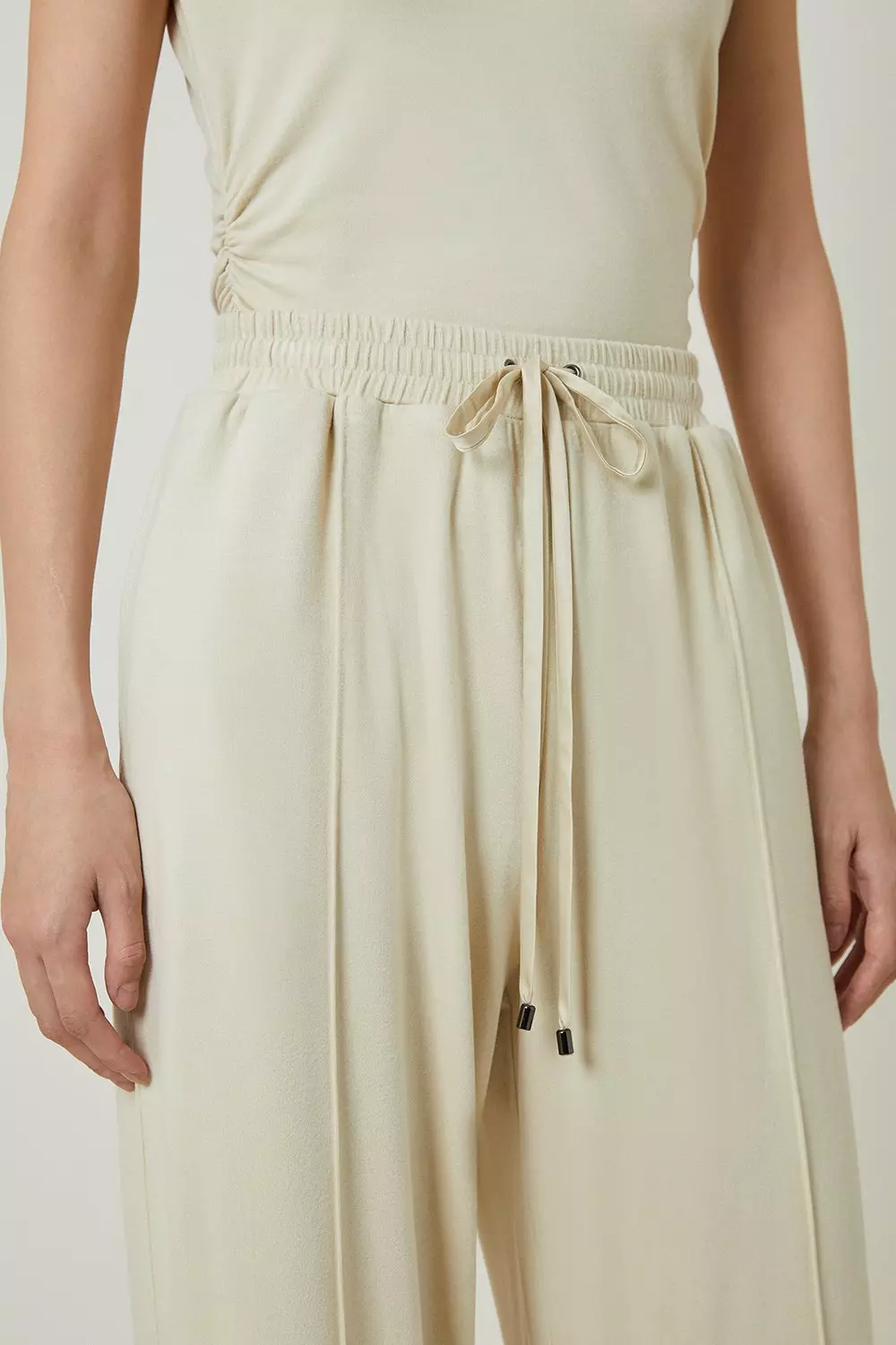 Sand Jersey Wide Leg Jersey Trousers alternative image