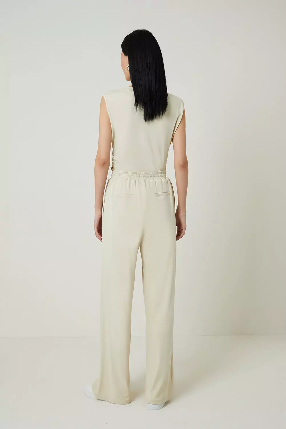 Sand Jersey Wide Leg Jersey Trousers alternative image