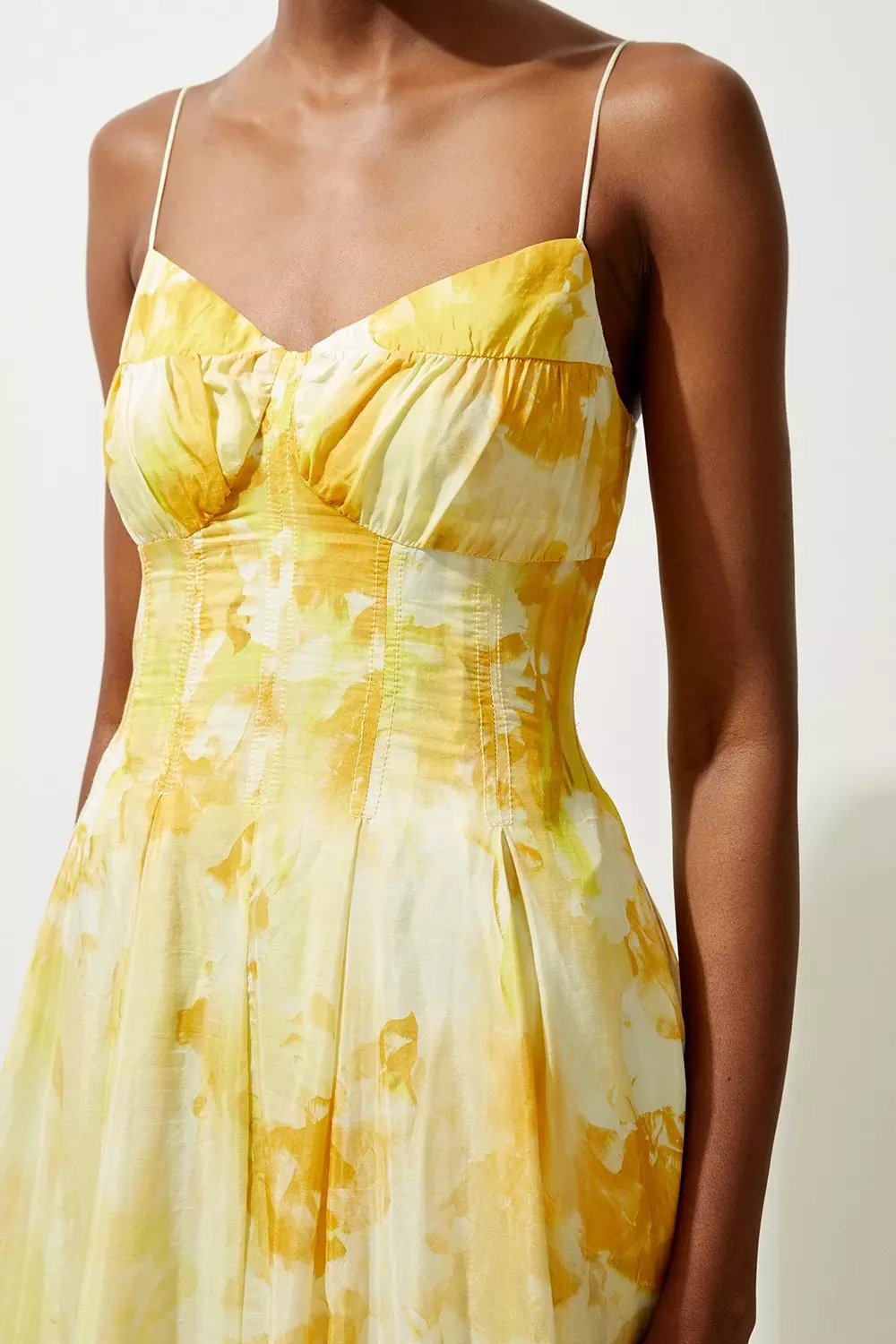 Silk Cotton Trailing Floral Strappy Midi Dress | Karen Millen