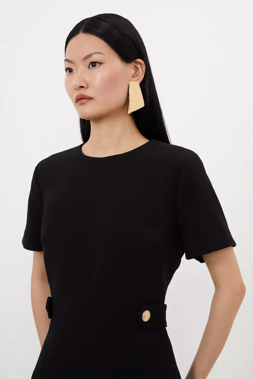 Compact Stretch Essential Waist Tab Detail Tailored Mini
