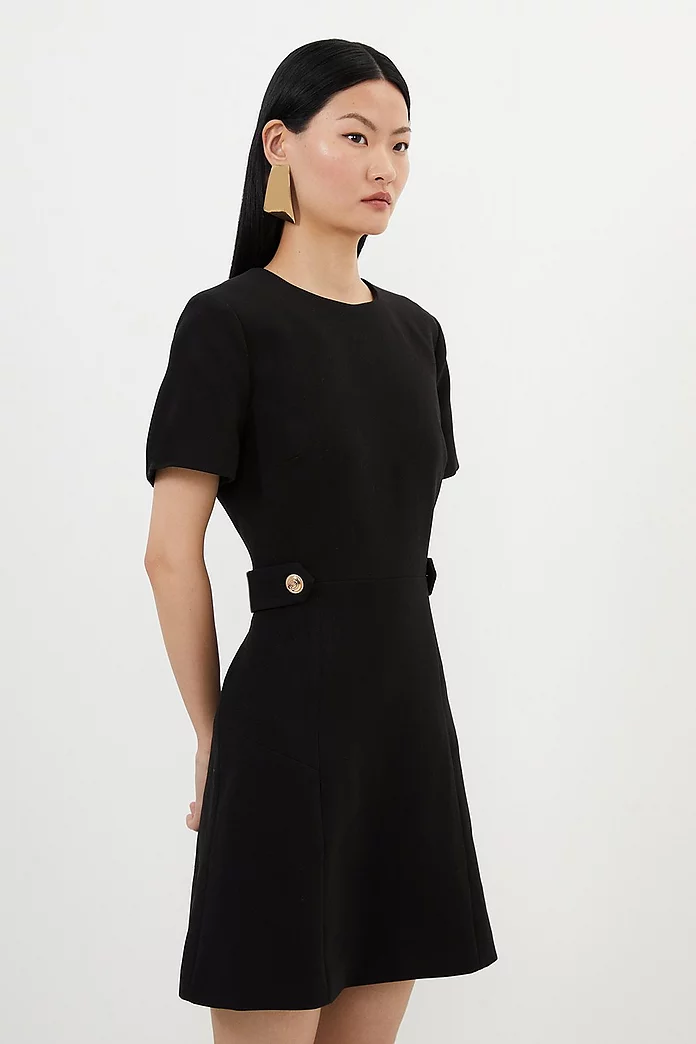 Compact Stretch Essential Waist Tab Detail Tailored Mini Compact Stretch Essential Waist Tab Detail Tailored Mini
