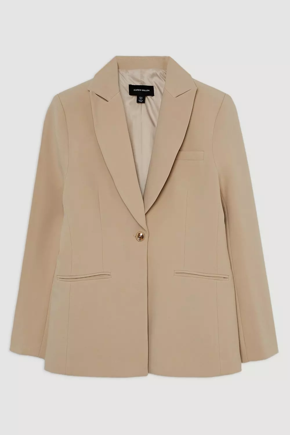 Cream Petite Compact Stretch Single Breasted Tailored Blazer alternative image