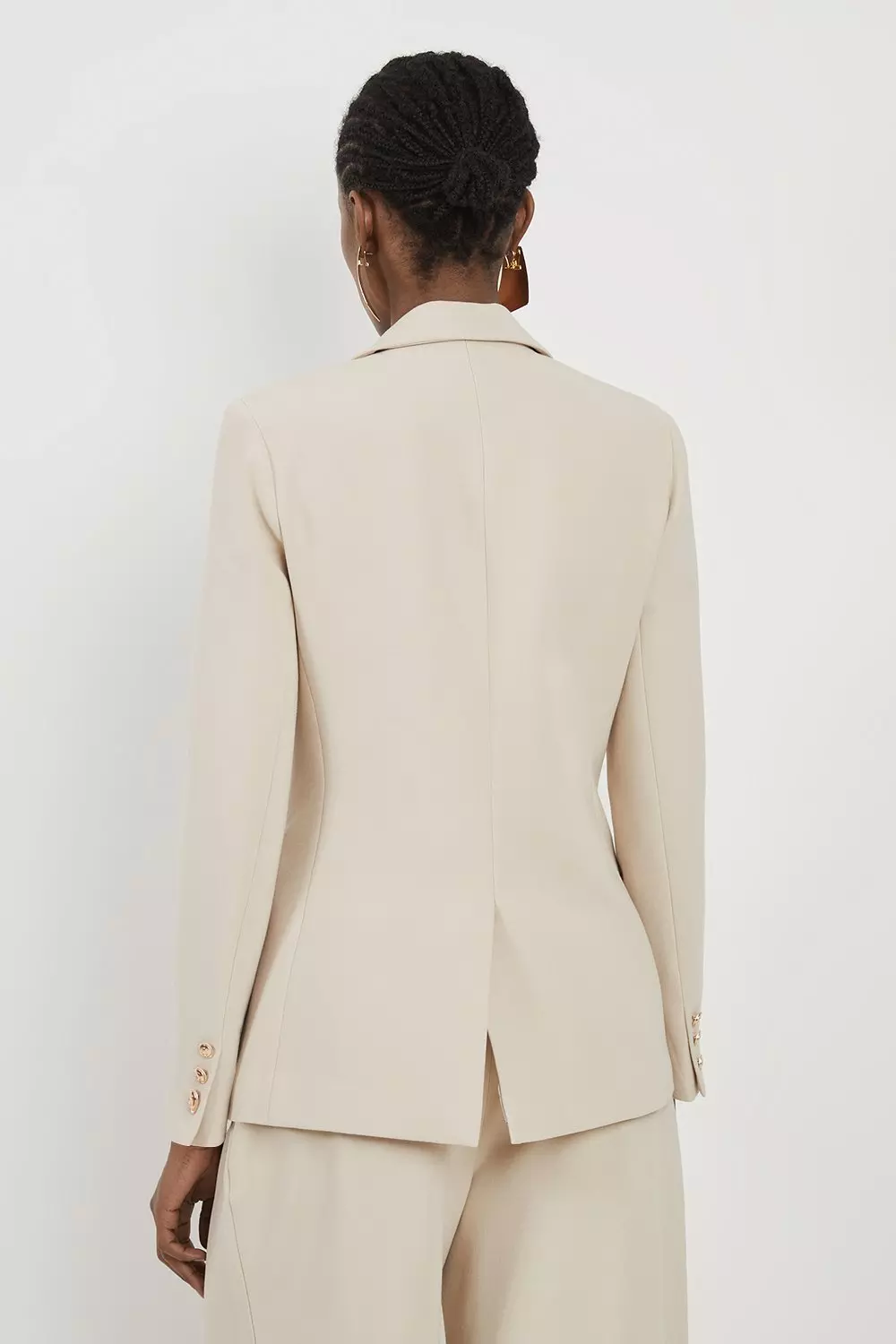 Cream Petite Compact Stretch Single Breasted Tailored Blazer alternative image