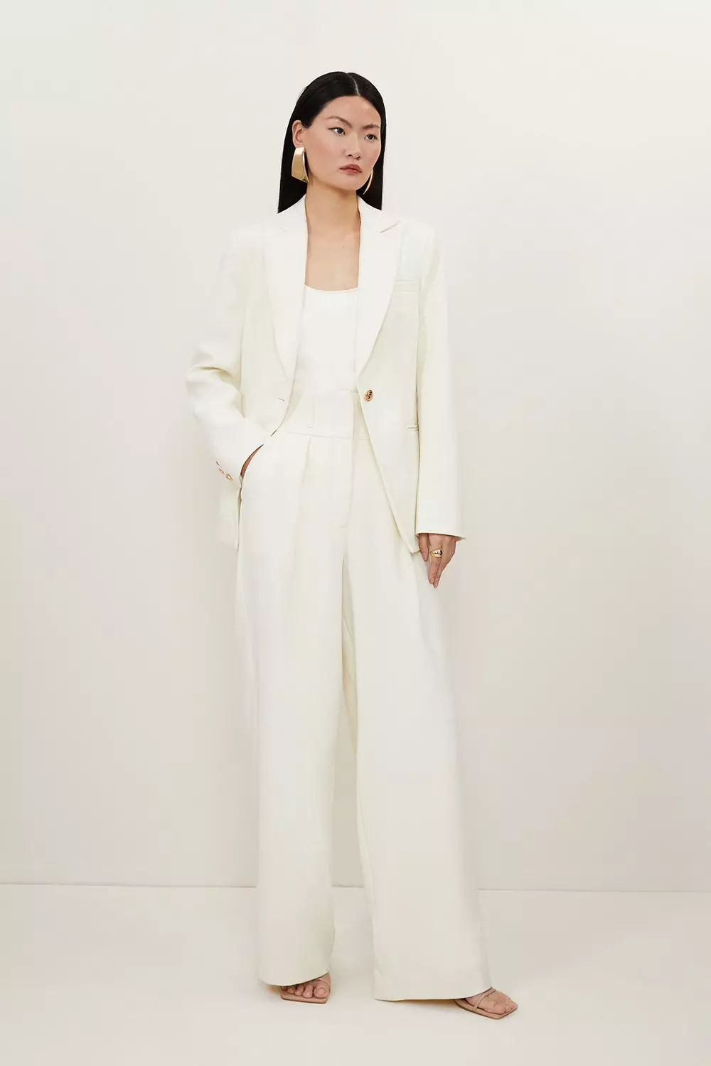 Petite Compact Stretch Single Breasted Tailored Blazer