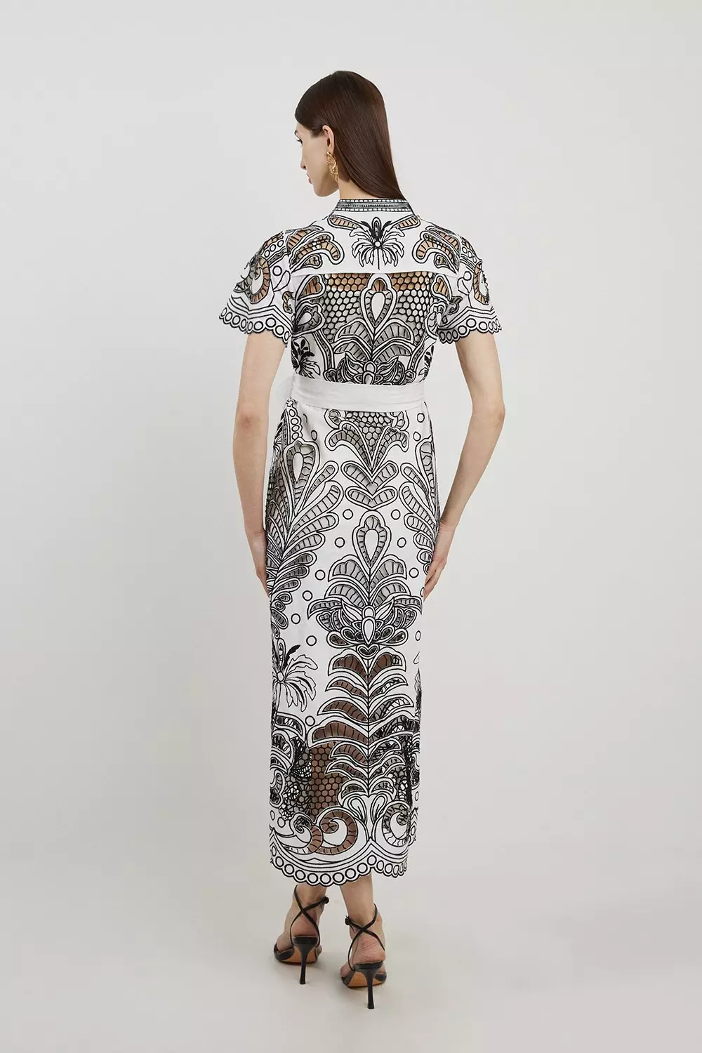 KAREN MILLEN 日本未入荷 アニマル柄 ティアード ミディドレス Shirred Cotton Tiered Floral Print Bandeau Woven Maxi Dress
