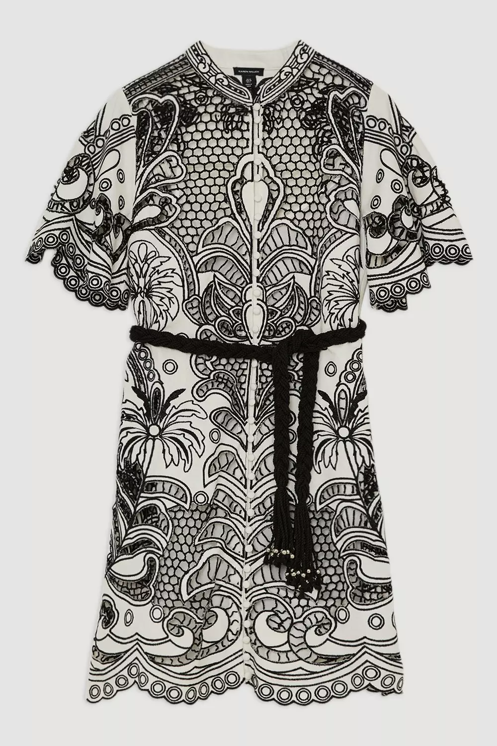 即日国内発送 Karen Millen カットウォークｘベルトミニワンピ 即日国内発送 Karen Millen カットウォークxベルトミニワンピ