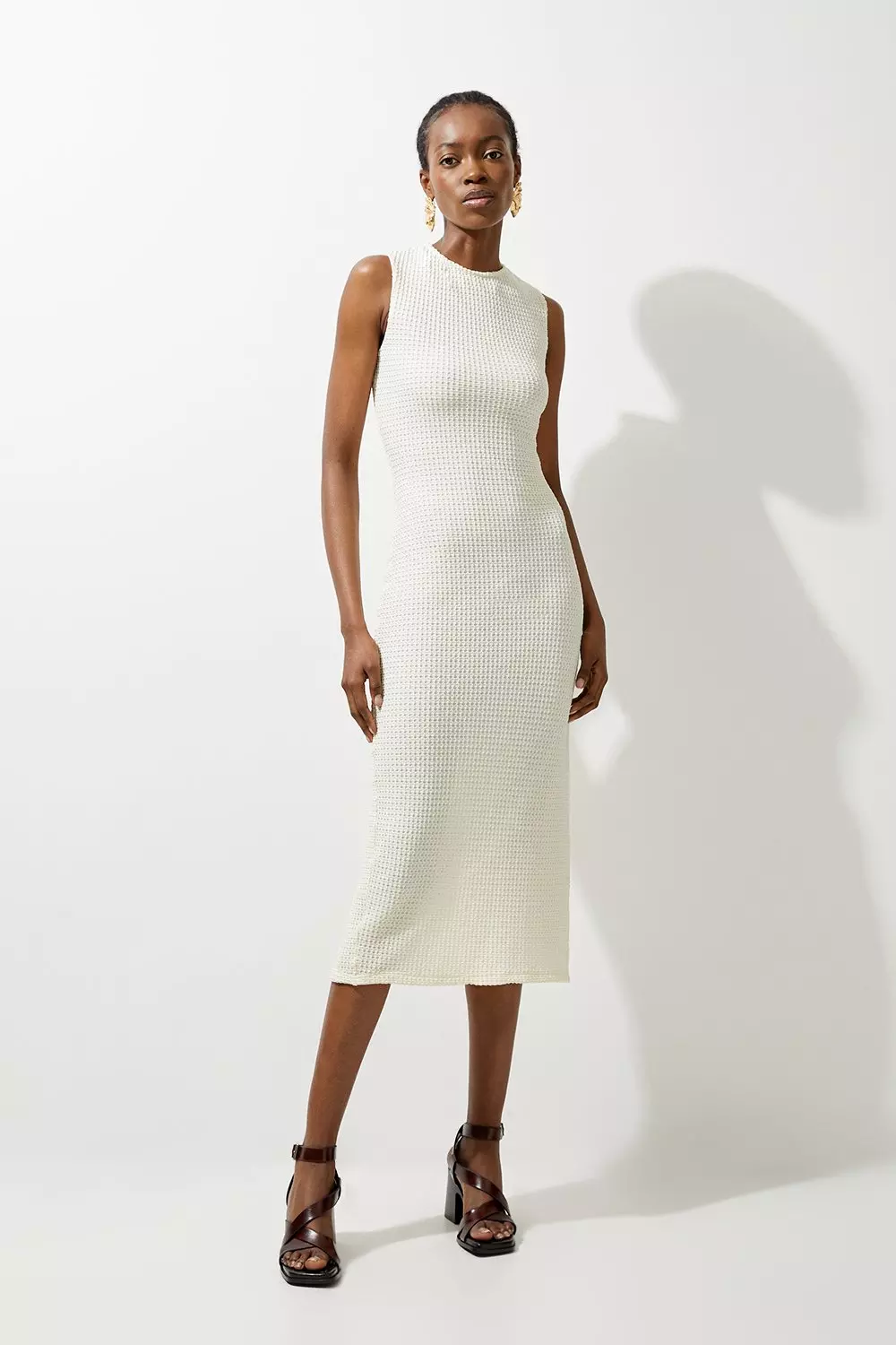 Textured Jersey Racer Midi Dress | Karen Millen
