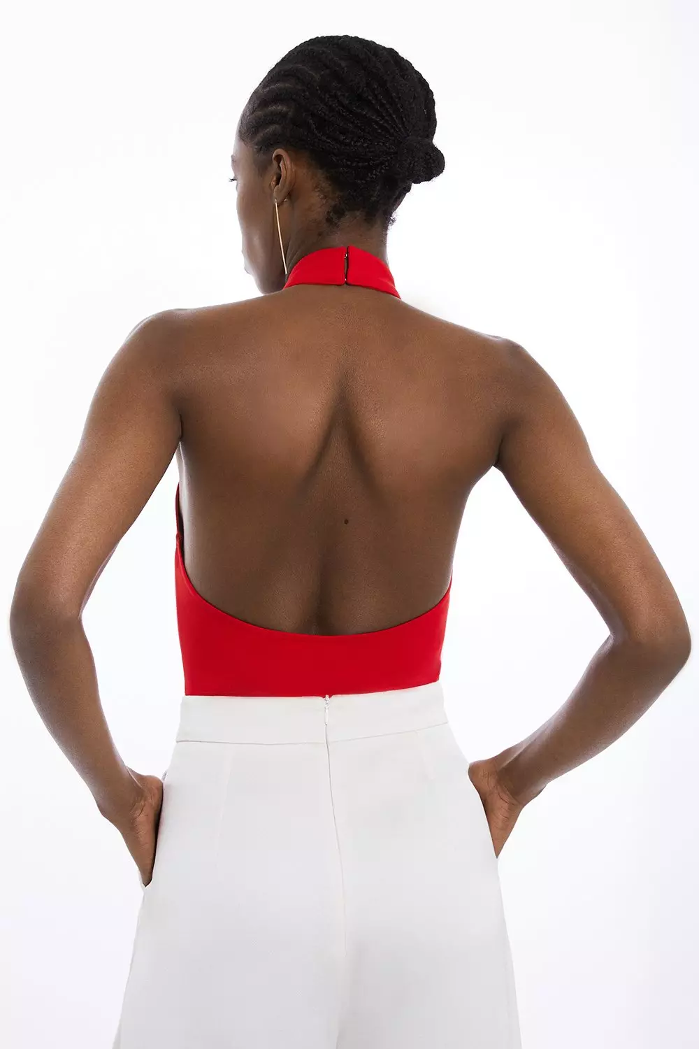 Tall Rosette Ponte Jersey Keyhole Bodysuit Karen Millen