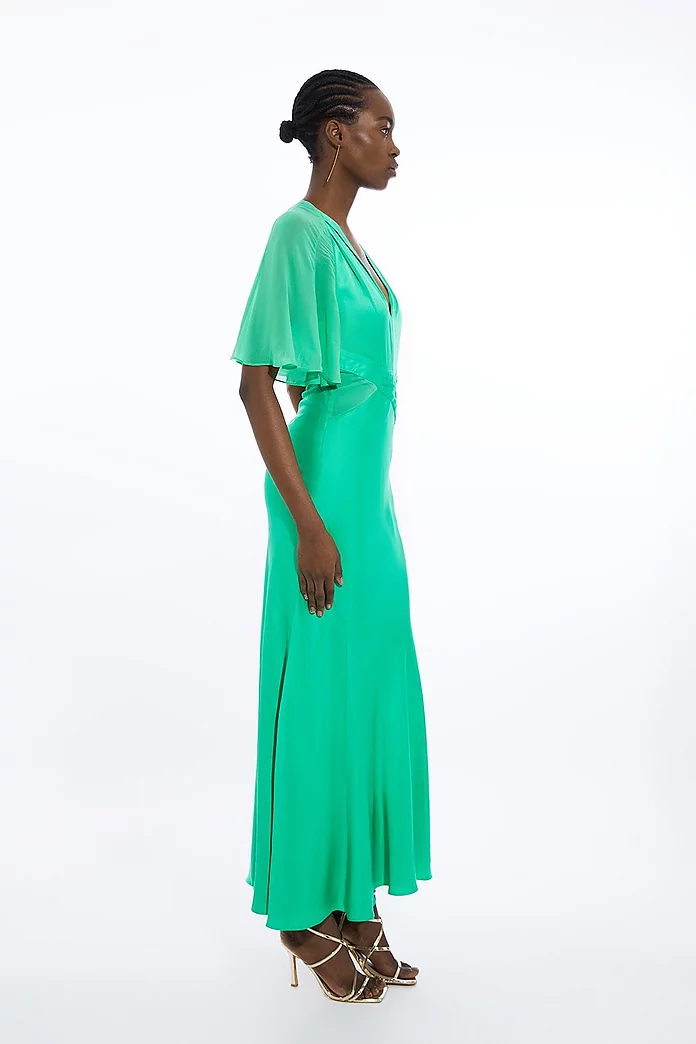 Tall Viscose Georgette Angel Sleeve Woven Maxi Dress | Karen Tall Viscose Georgette Angel Sleeve Woven Maxi Dress | Karen